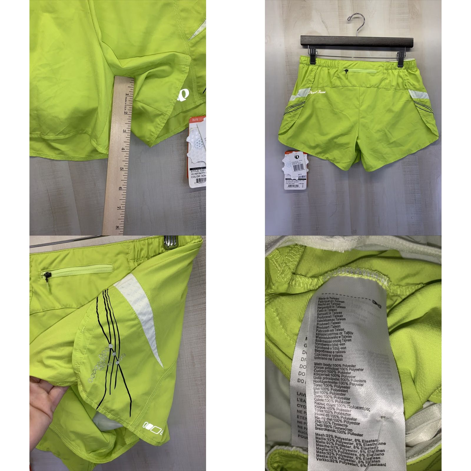 PEARL iZUMi Pearl Izumi Elite Womens Lime Green Infinity Ativewear Short Size S NWT-7613 Size 28" / US 6 / IT 42 - 8 Thumbnail