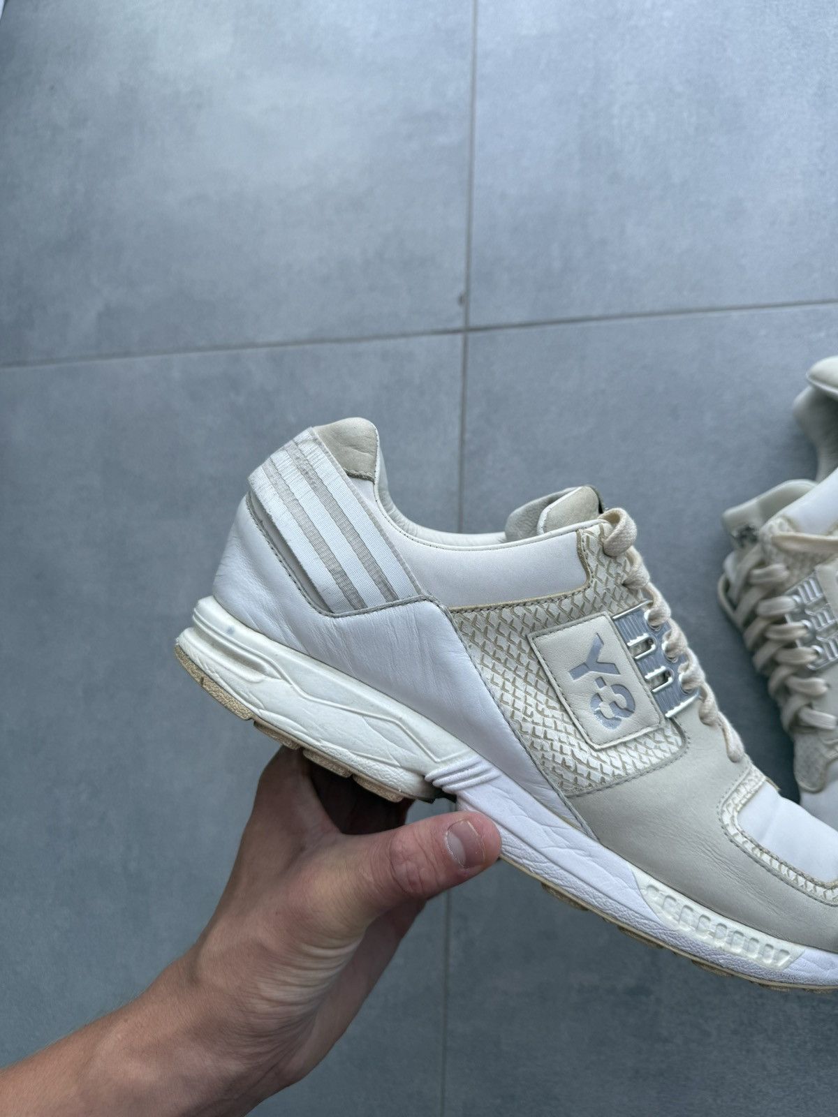 men's adidas x Y3 yohji yamamoto zx white leather shoes