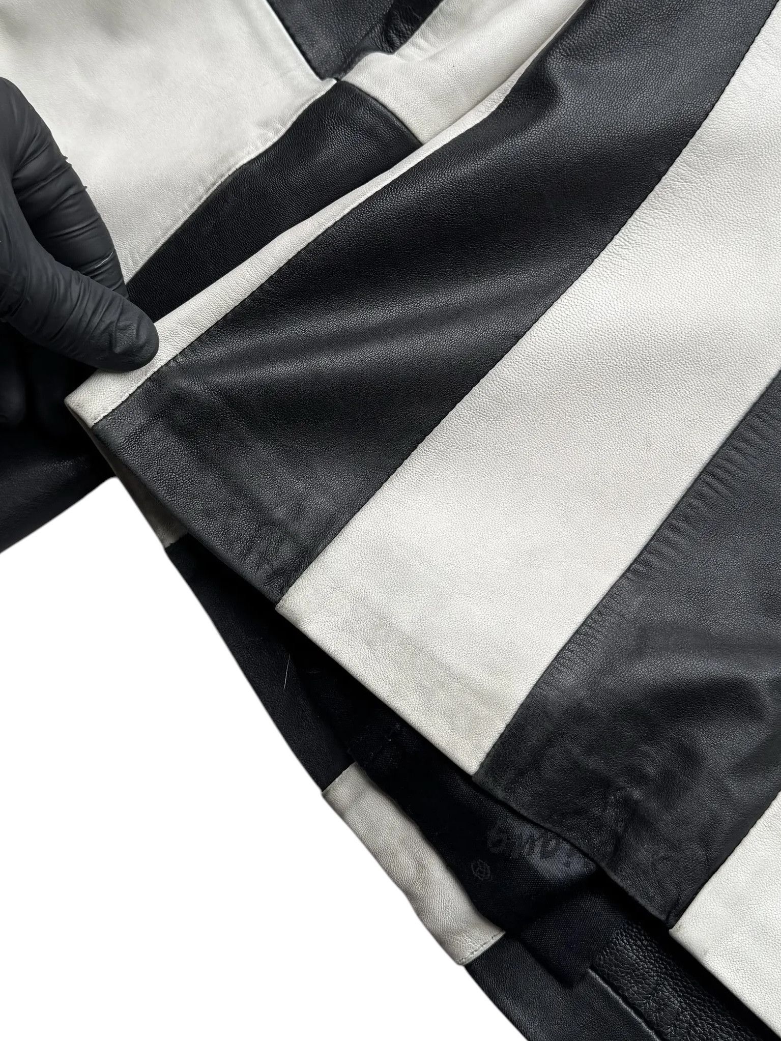 Vintage Y2K Leather Striped Jacket(V358) Size M / US 6-8 / IT 42-44 - 11 Thumbnail