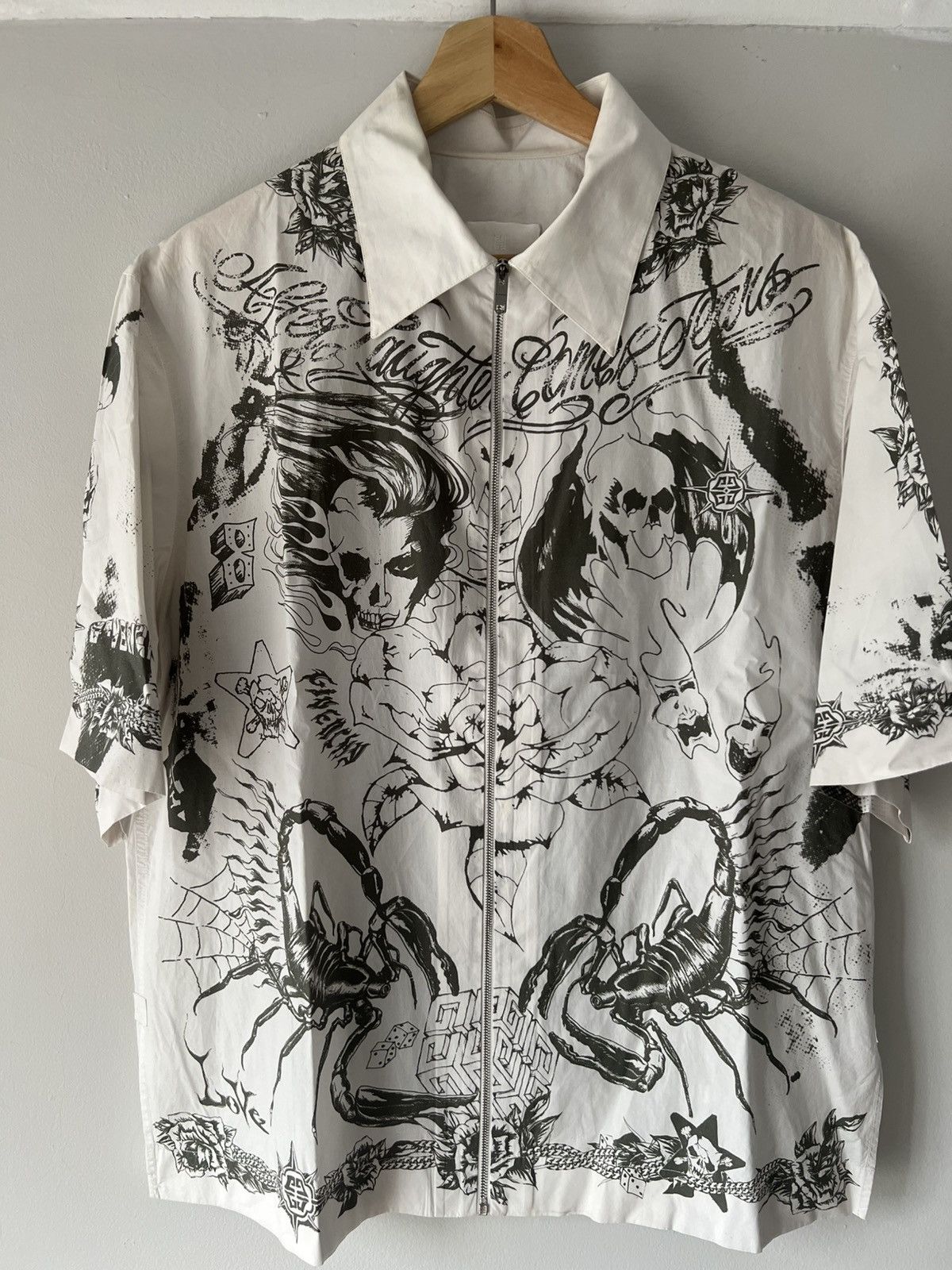 Givenchy L.A. Tattoo Short Sleeve Poplin Shirt