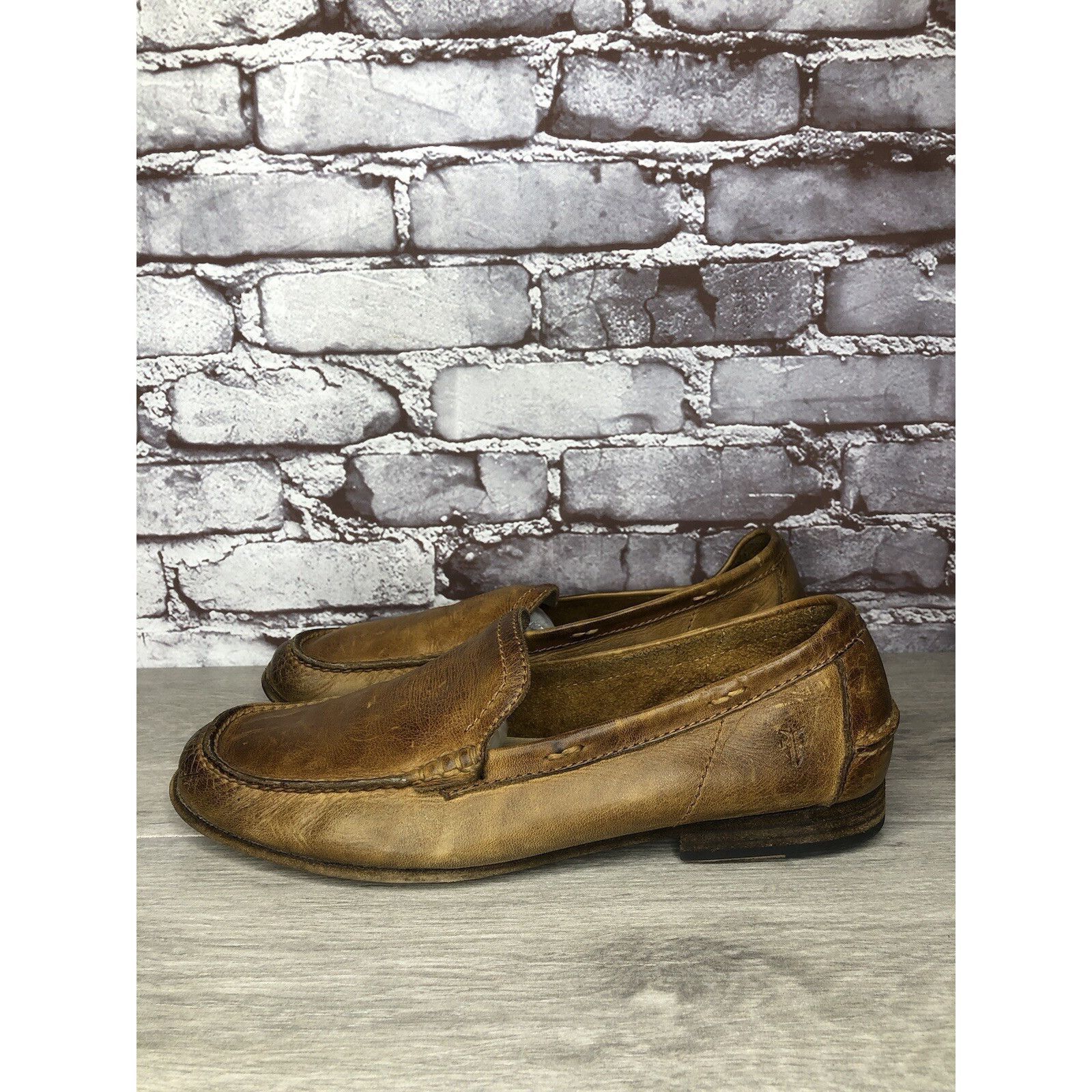 Frye FRYE Loafer Brown Leather Slip On Comfort Moccasin Driver Me Size US 11 / EU 44 - 12 Thumbnail