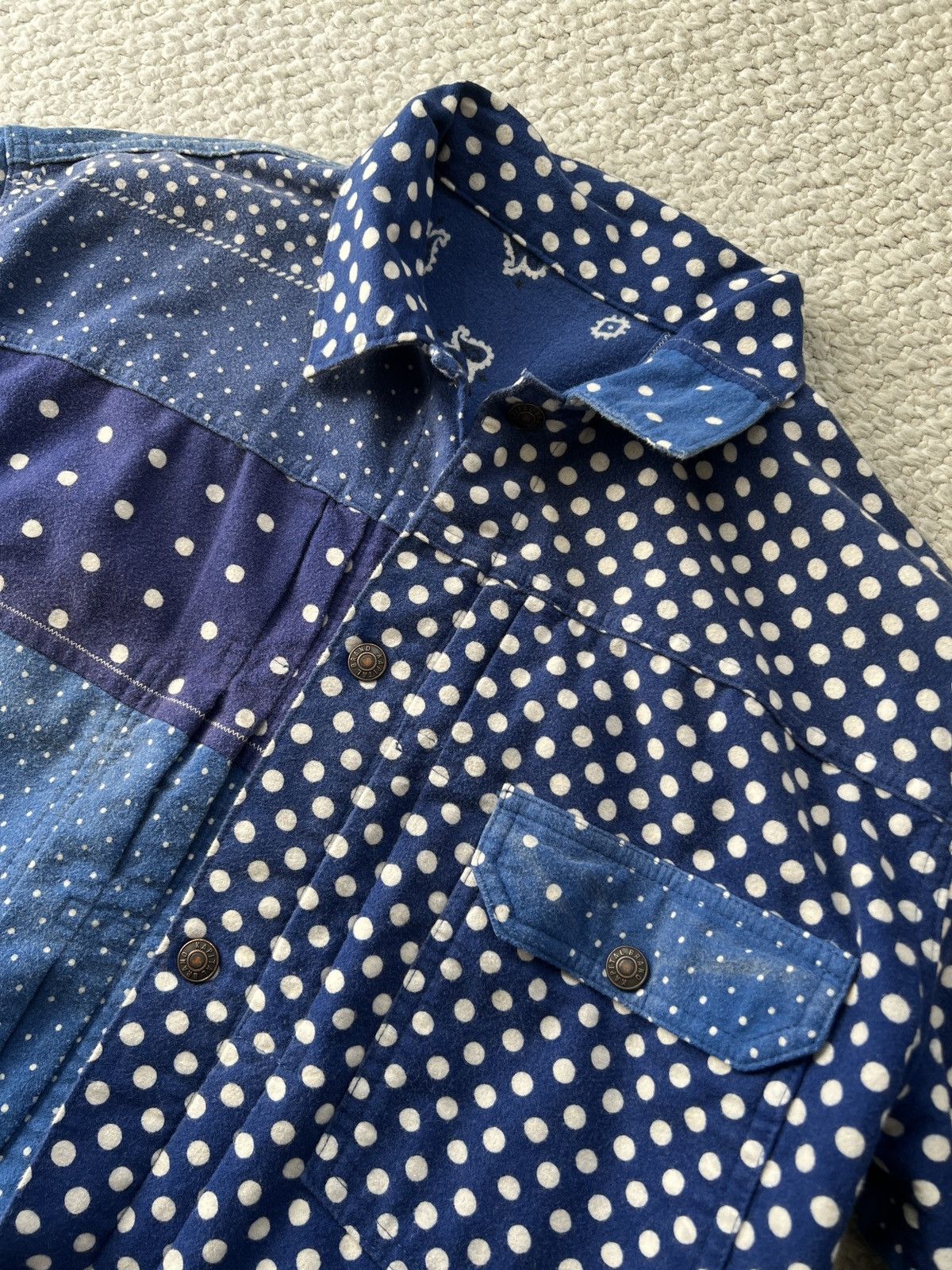 Kapital Kapital FLANNEL POLKADOT X BANDANA REVERSIBLE 1ST JKT - BLUE Size US L / EU 52-54 / 3 - 5 Thumbnail