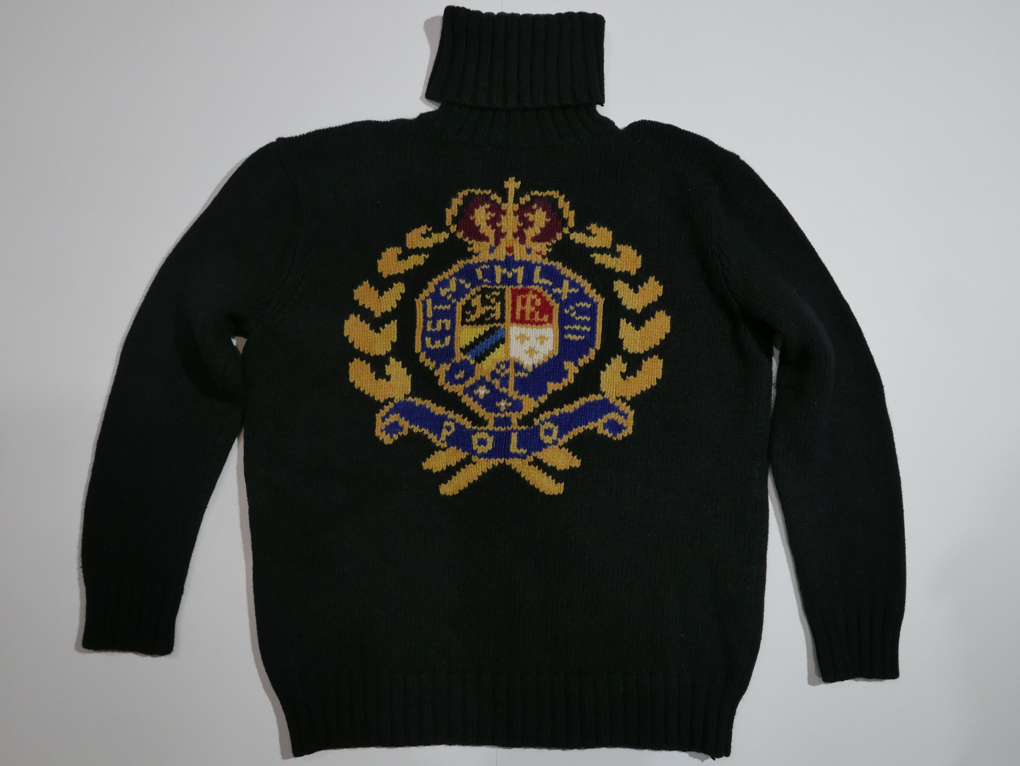 Polo Ralph Lauren Polo Ralph Lauren Sweater Turtleneck Black Wool Crest S Size S / US 4 / IT 40 - 1 Thumbnail