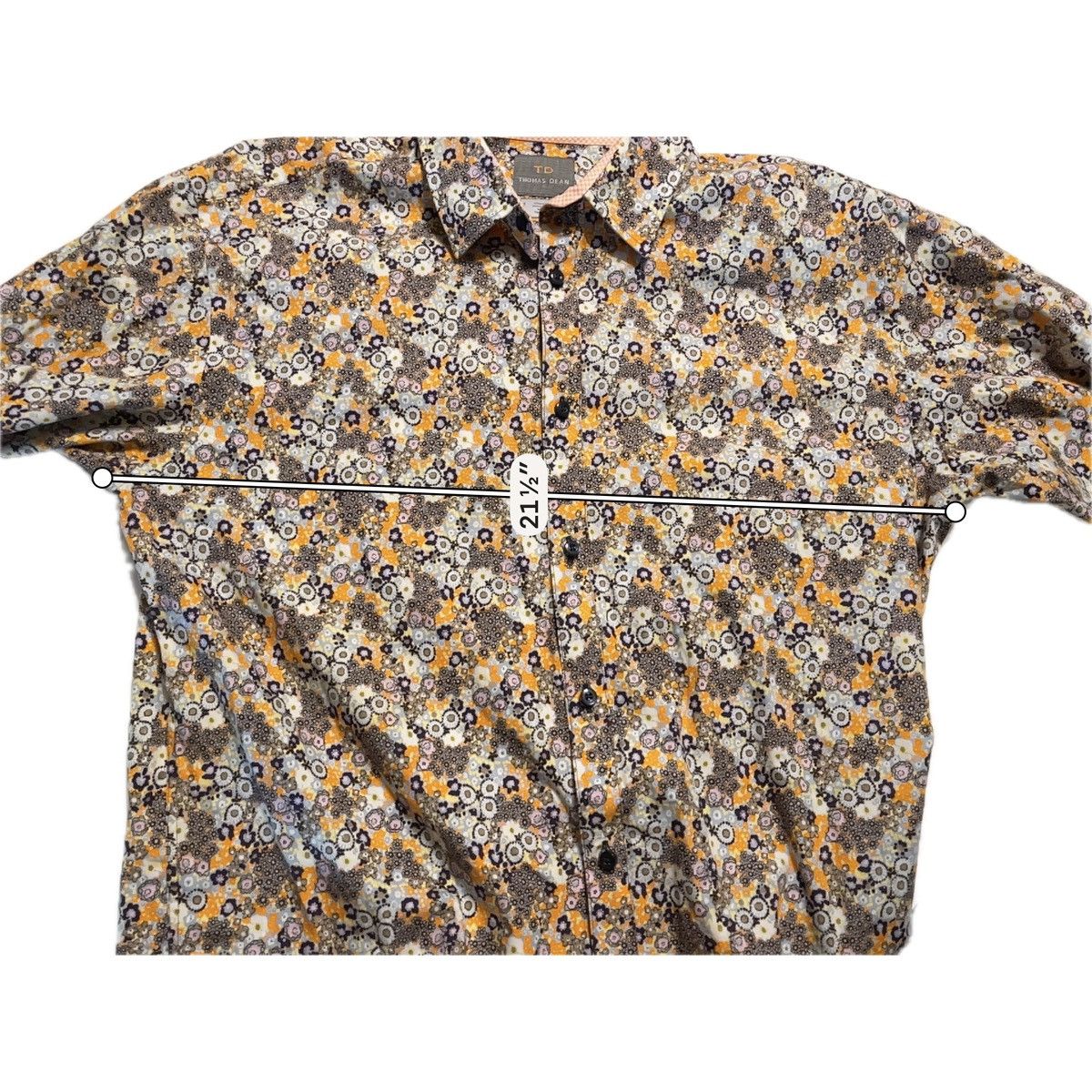 Thomas Dean Thomas Dean Men Medium Floral Button Down Long Sleeve Shirt Size US M / EU 48-50 / 2 - 9 Thumbnail