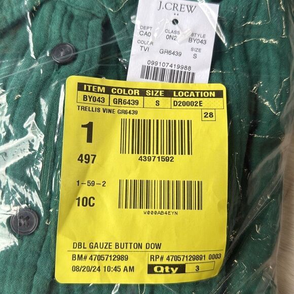J.Crew J. Crew Gauze Button Down Long Sleeve Shirt Green(Trellis Vi Size S / US 4 / IT 40 - 6 Thumbnail