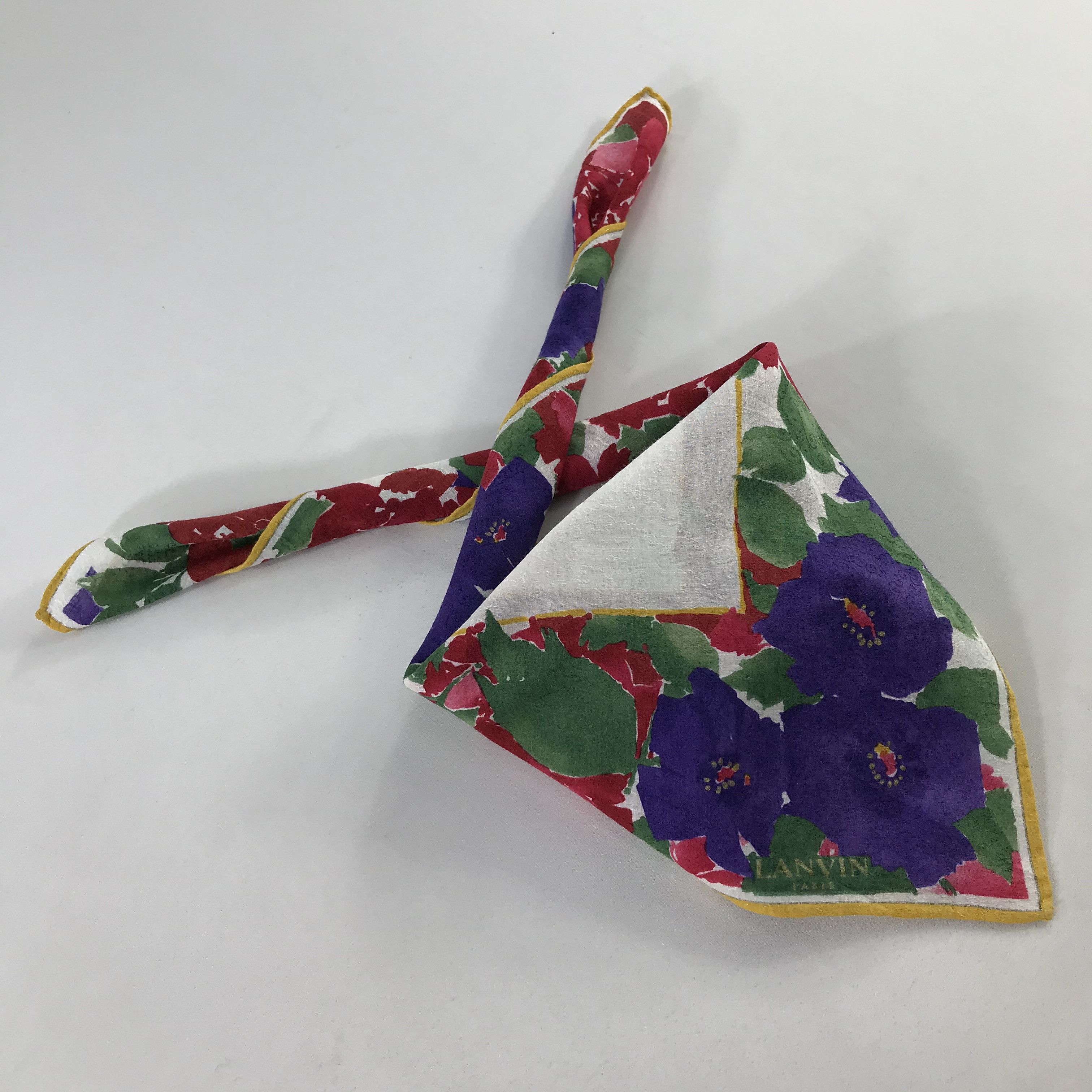Lanvin × Vintage Lanvin Bandana / Handkerchief / Neckerchief - S1074 Size ONE SIZE - 4 Thumbnail