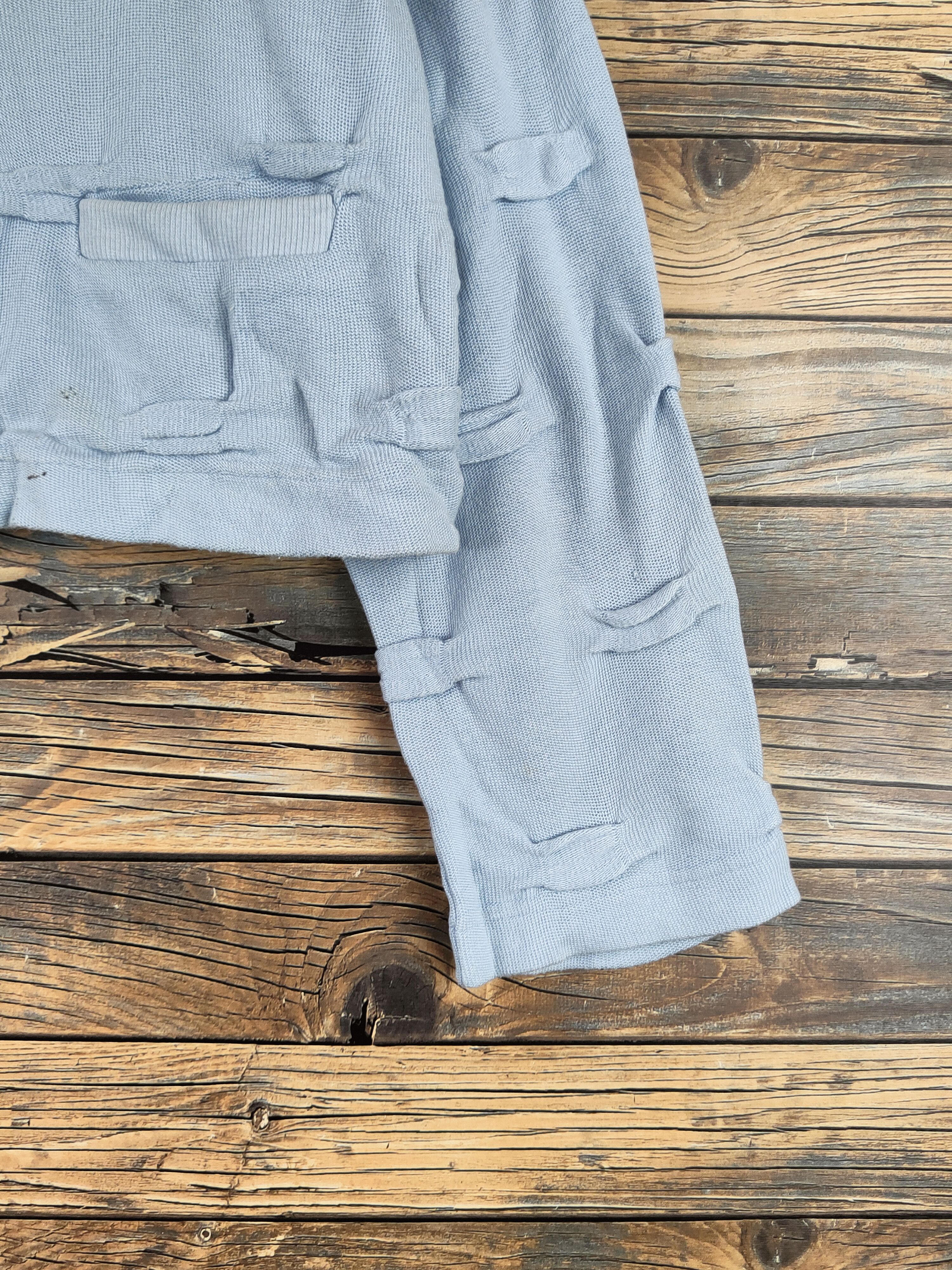 Issey Miyake DL Issey Miyake Light Blue Knitwear Crop Tops #46-376 Size M / US 6-8 / IT 42-44 - 6 Thumbnail