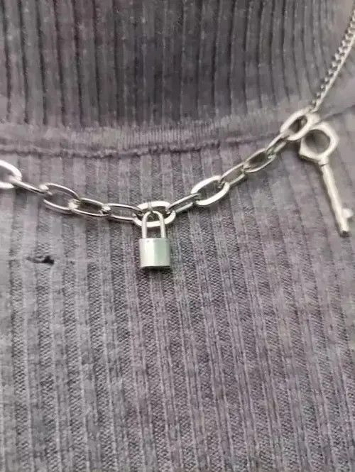 NO ID Lock Key Titanium steel Necklace Chain Size ONE SIZE - 2 Thumbnail