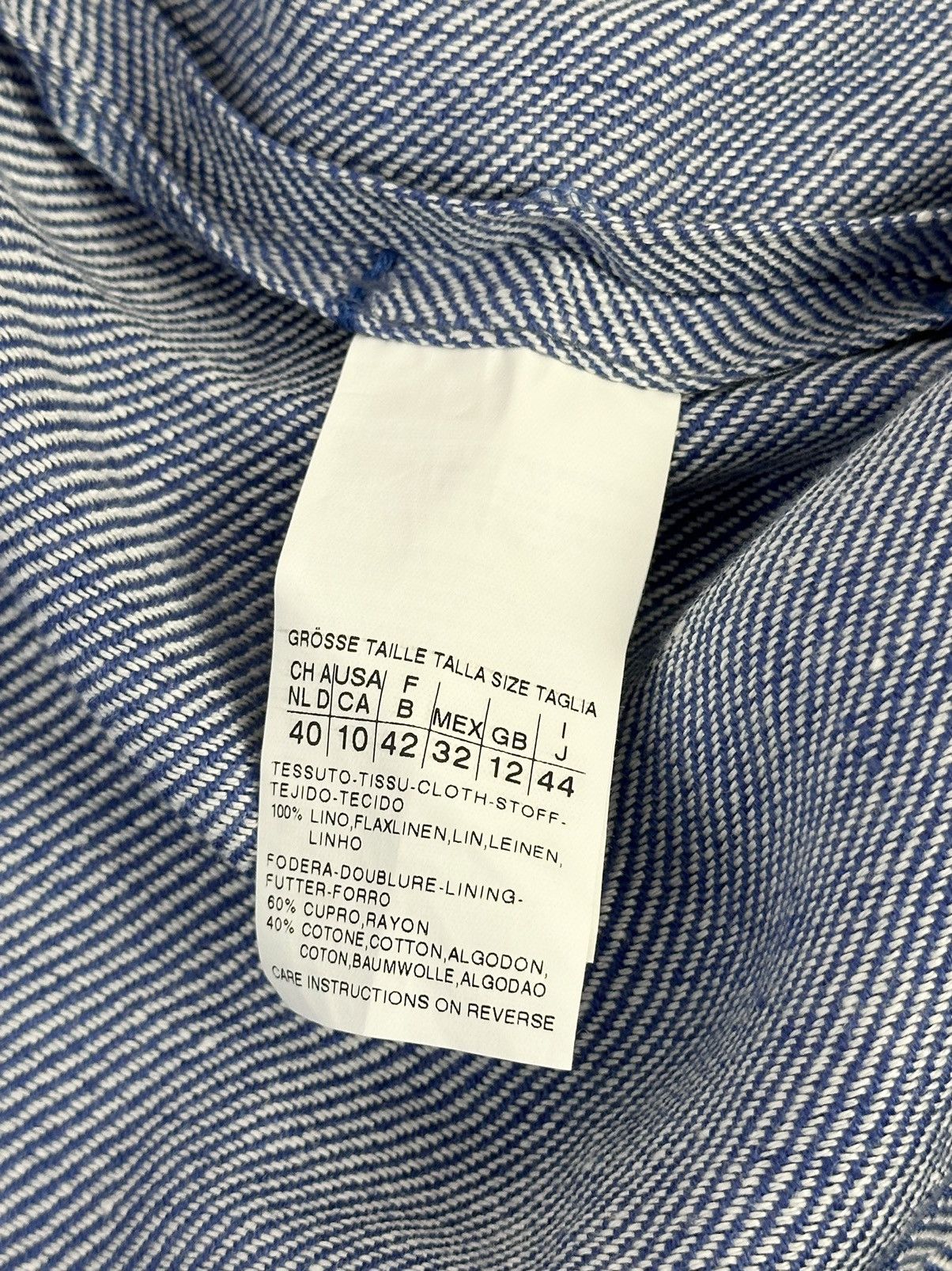 Max Mara Max Mara Linen Made in Italy Blue Blazer Jacket with Belt Size L / US 10 / IT 46 - 10 Thumbnail