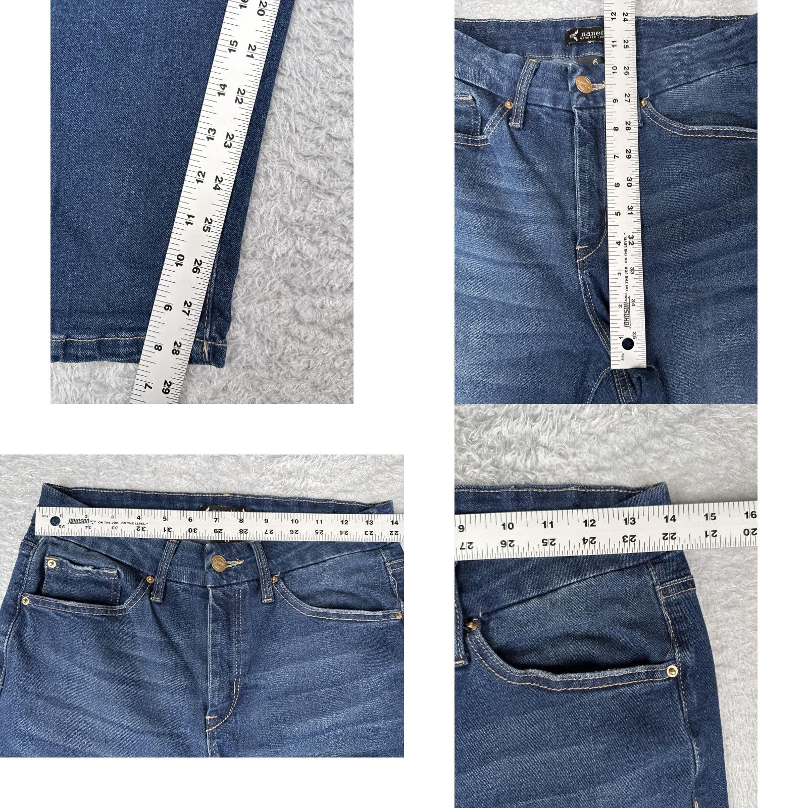 Nanette Lepore Nanette Lepore Jeans Womens 6 Blue Belle High Rise Ankle Skinny Stretch Denim Regular Slim Cotton Polyester Spandex 5-Pocket Design Womens Blue Jeans Size 28" / US 6 / IT 42 - 8 Thumbnail