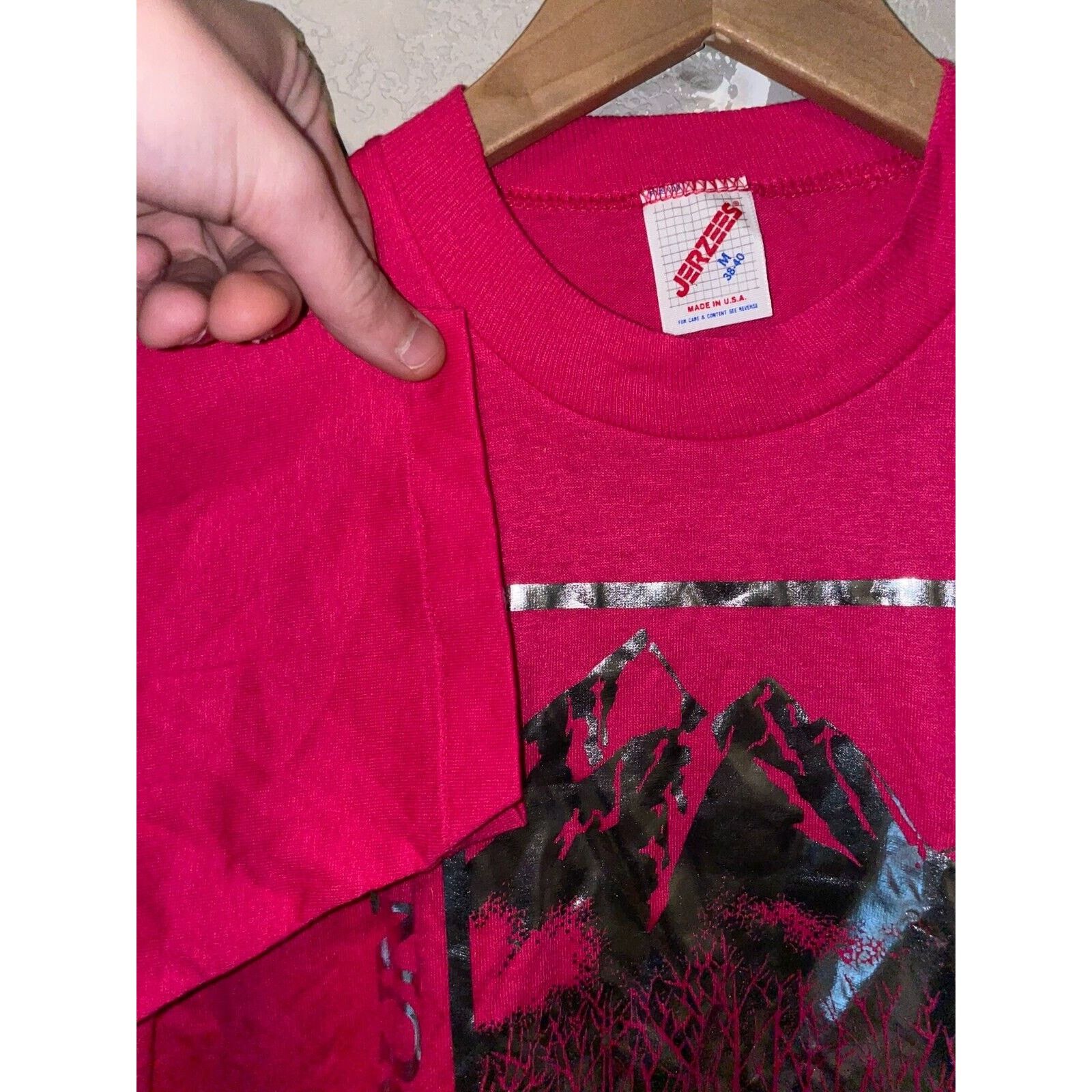 Jerzees × Vintage Vintage Silver Mountain Shirt Kellogg Idaho Pink Tee 80s M Size US M / EU 48-50 / 2 - 7 Thumbnail