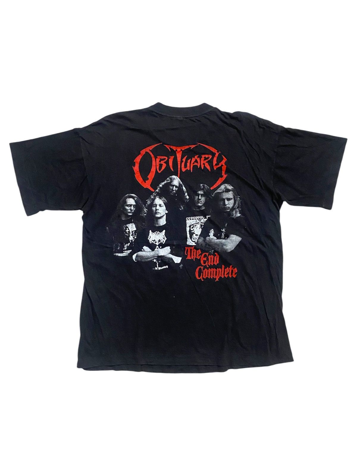 Band Tees × Vintage RARE! Vintage 90s OBITUARY Metal Band Tee Shirt Size US L / EU 52-54 / 3 - 2 Thumbnail