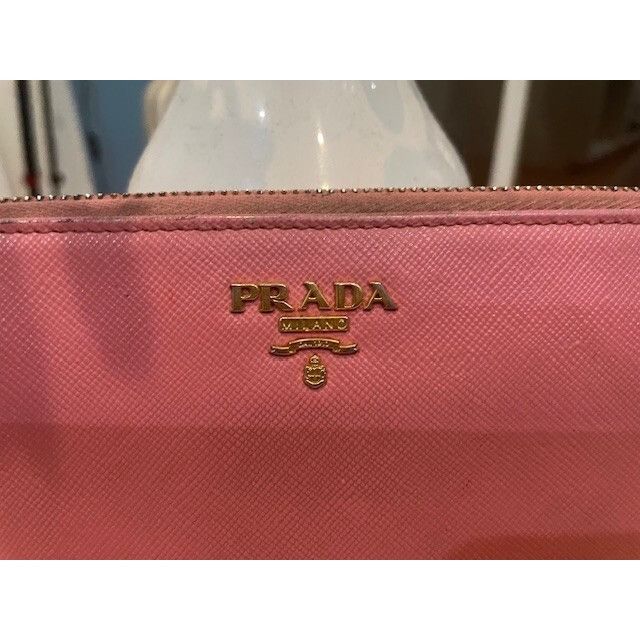 Prada Authentic Prada Long Wallet Round Zipper Pink Saffiano - Pre Size ONE SIZE - 2 Thumbnail