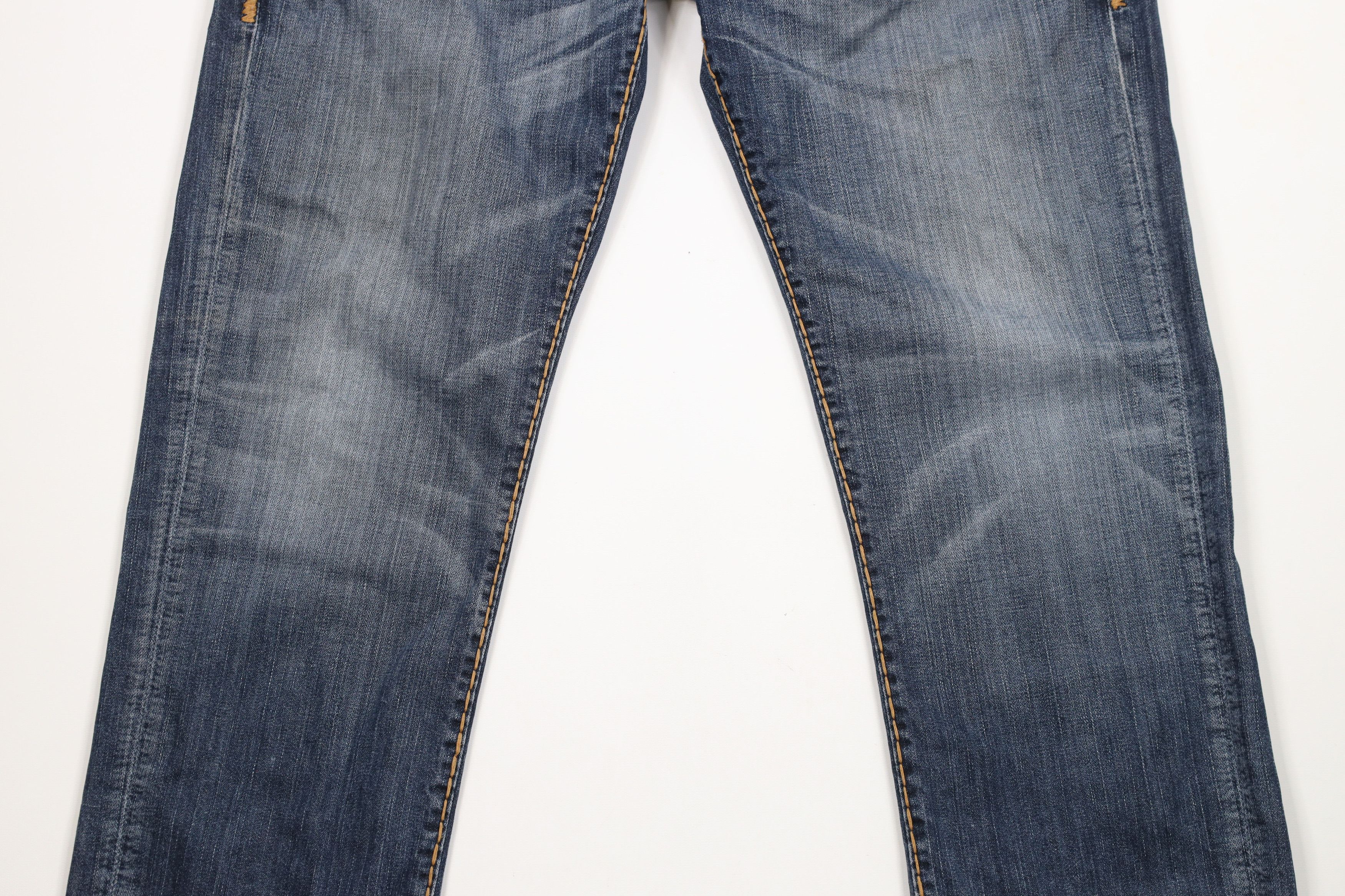 True Religion × Vintage True Religion Relaxed Slim Thick Stitch Denim Jeans USA Blue Size US 36 / EU 52 - 3 Thumbnail