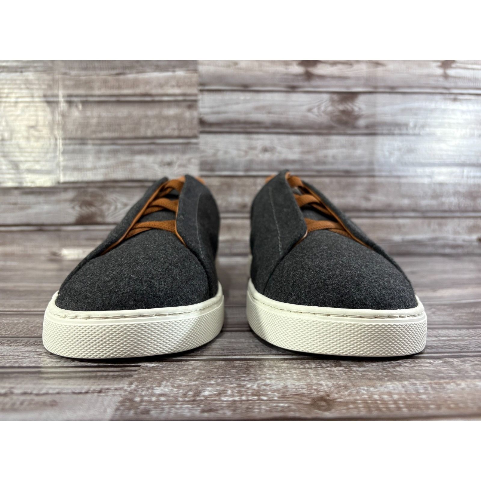 Ermenegildo Zegna Zegna Triple Stitch Sneaker Grey Wool Leather Trim size 11 U Size US 11 / EU 44 - 3 Thumbnail