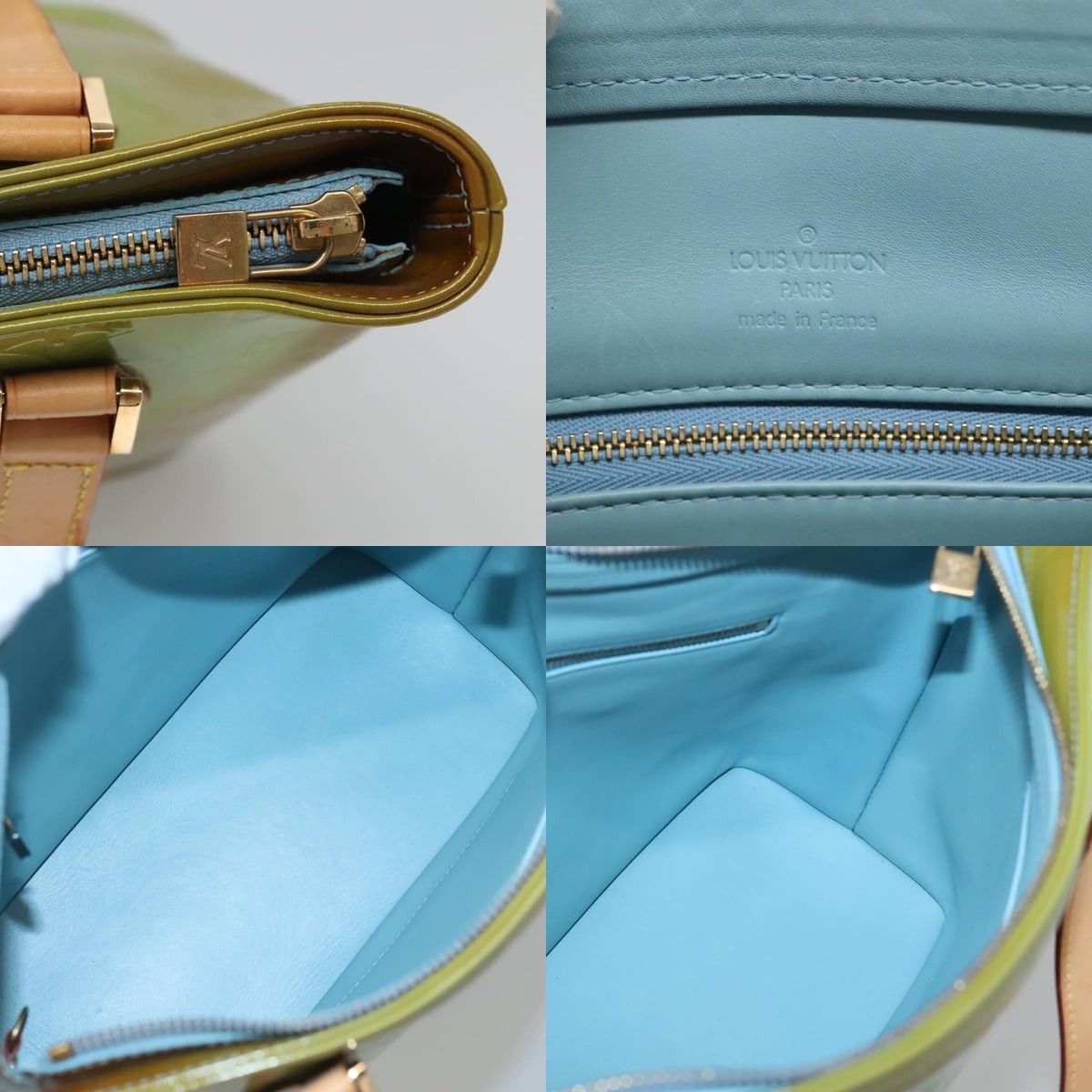 Louis Vuitton LOUIS VUITTON Monogram Vernis Houston Hand Bag Baby Blue Size ONE SIZE - 11 Thumbnail