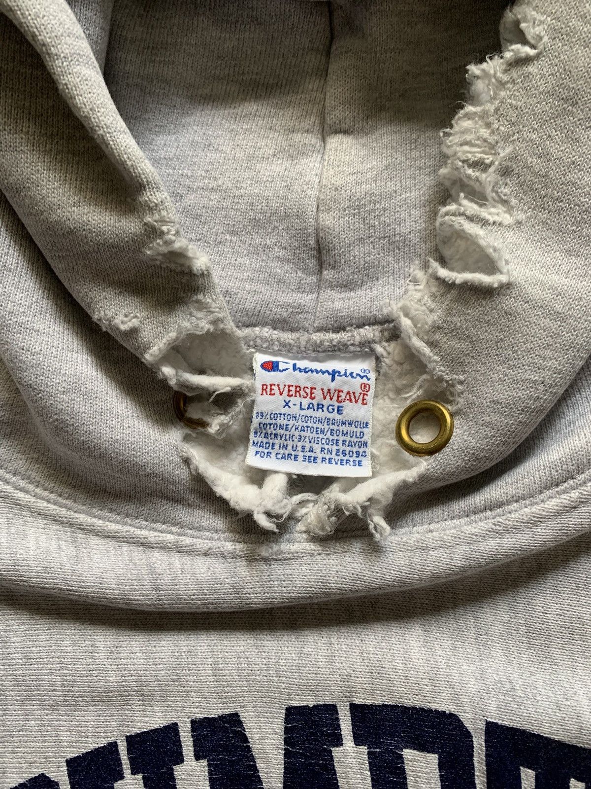 Champion × Vintage Vintage 90’s Champion Reverse Weave College Hoodie Size US XL / EU 56 / 4 - 4 Thumbnail