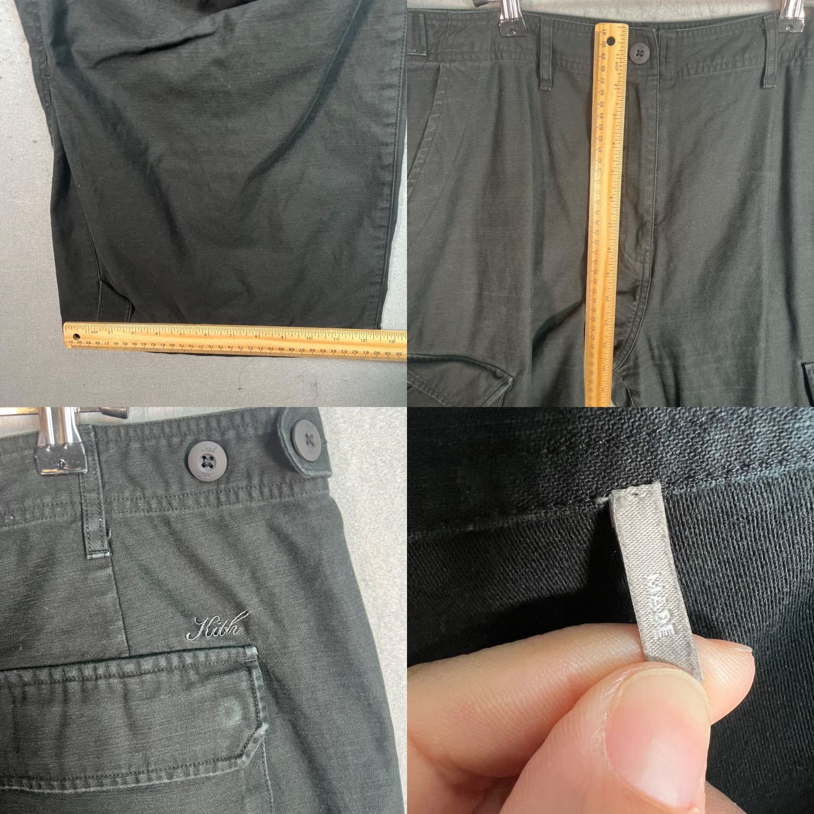 Kith Kith Mens Pants Cargo Wide Leg Size 32 Black Cotton Blend Size US 32 / EU 48 - 8 Thumbnail
