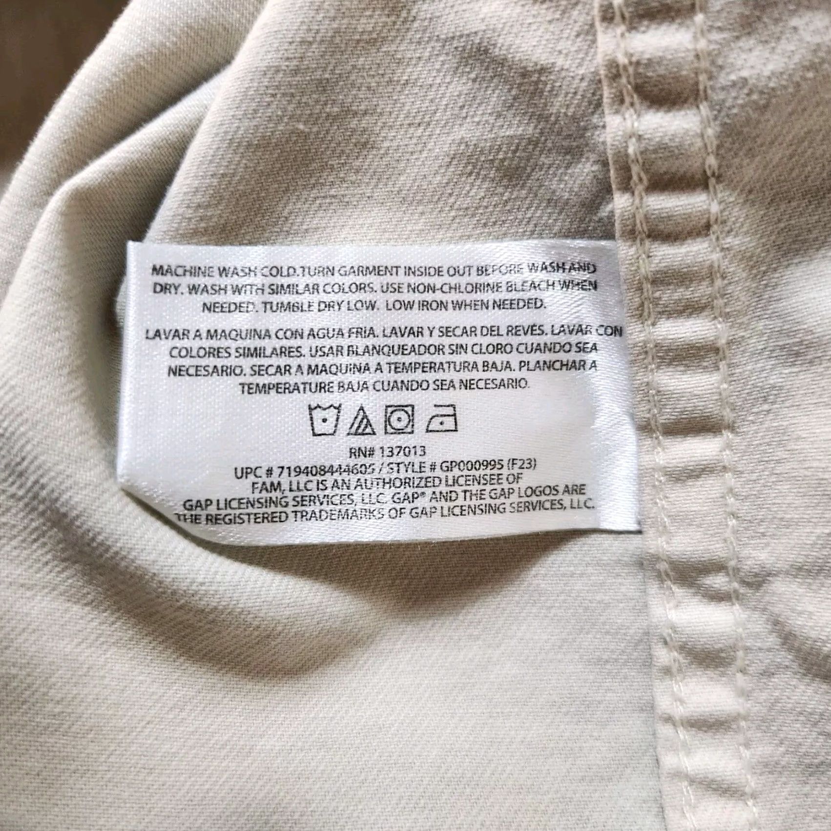 Gap Gap Womens Beige Four Leaf Clover Twill Cotton Field/Utility/Chore Jacket-Size L Size L / US 10 / IT 46 - 6 Thumbnail
