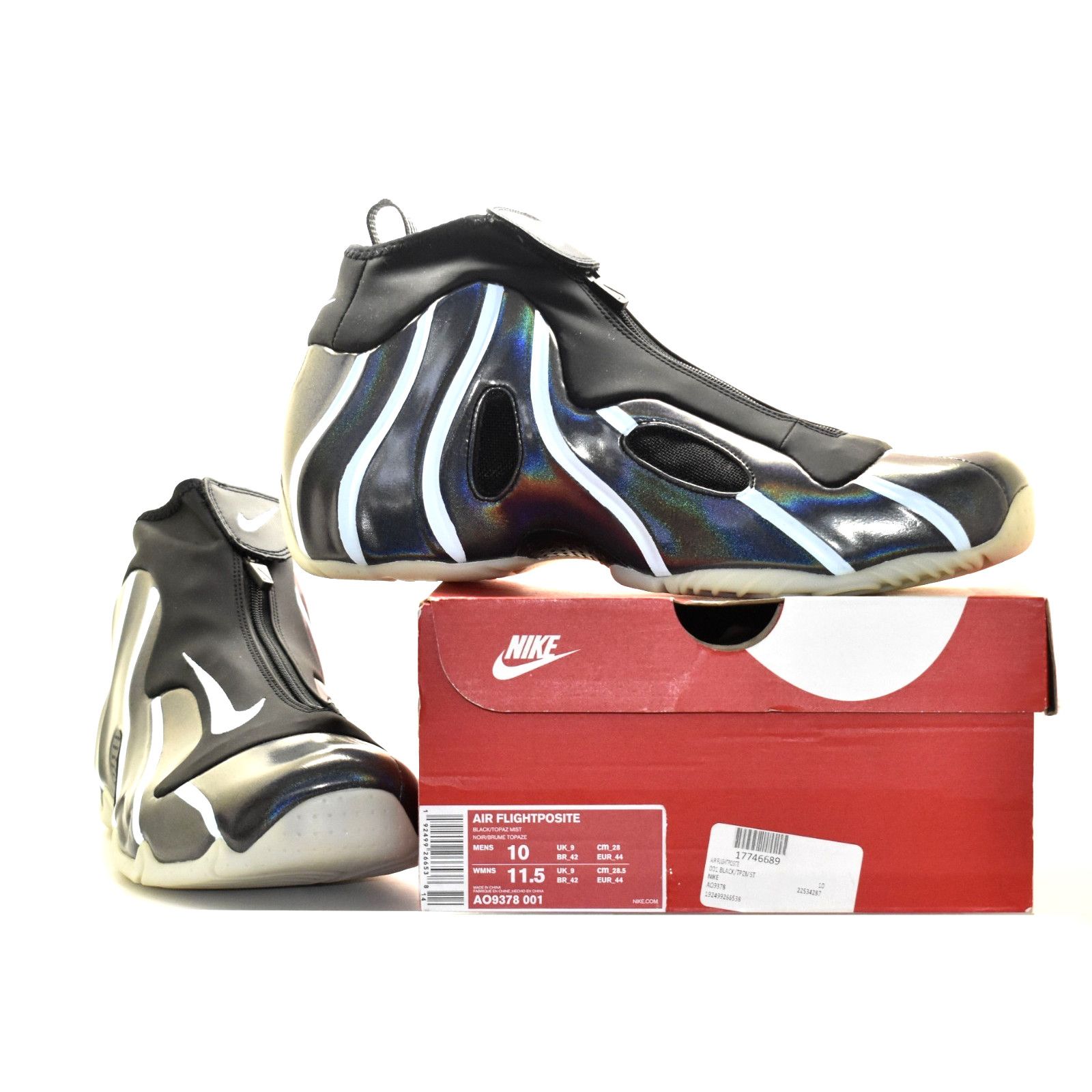 Nike NIB NIKE AIR FLIGHTPOSITE Black/Topaz Mist Shoes Size 10 Size US 10 / EU 43 - 1 Thumbnail