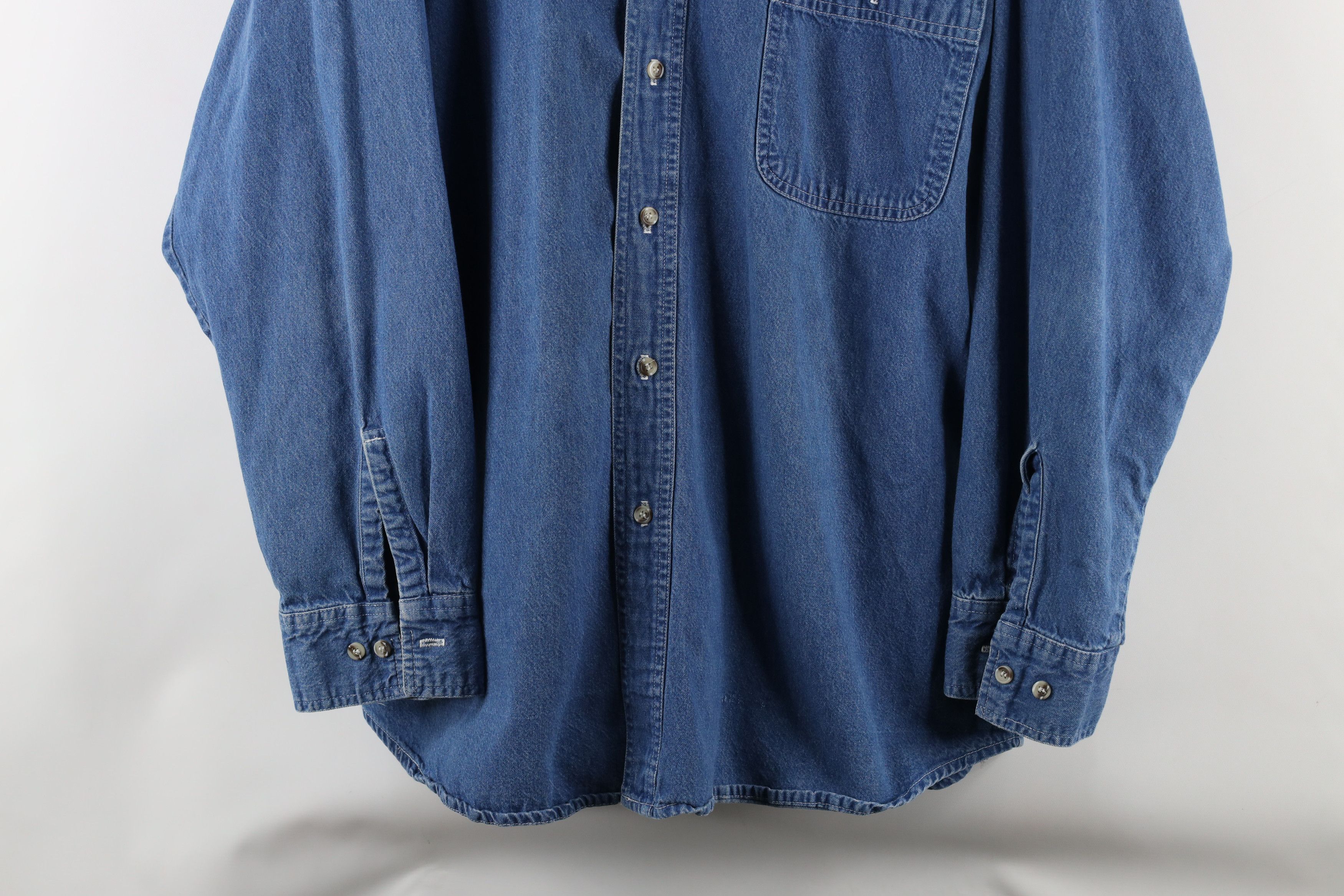 Vintage Vintage 90s Oakland Raiders Football Denim Button Down Shirt Size US XL / EU 56 / 4 - 3 Thumbnail