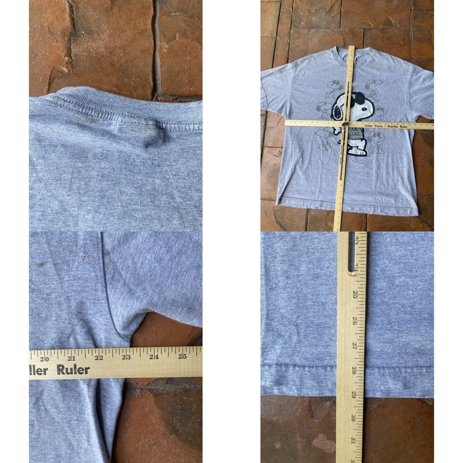 Peanuts VINTAGE Snoopy Joe Cool Peanuts T Shirt XL Gray Mens T-Shirt 90s Retro Size US XL / EU 56 / 4 - 8 Thumbnail