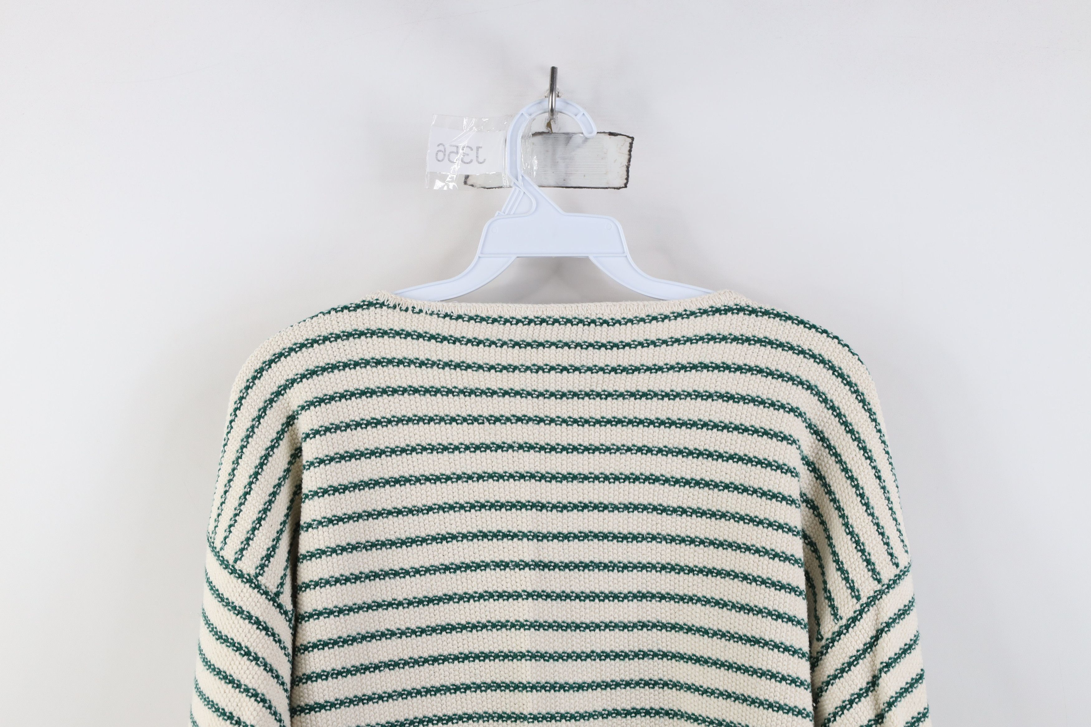 Vintage Vintage 90s Streetwear Boxy Striped Knit Henley Sweater USA Size M / US 6-8 / IT 42-44 - 13 Thumbnail