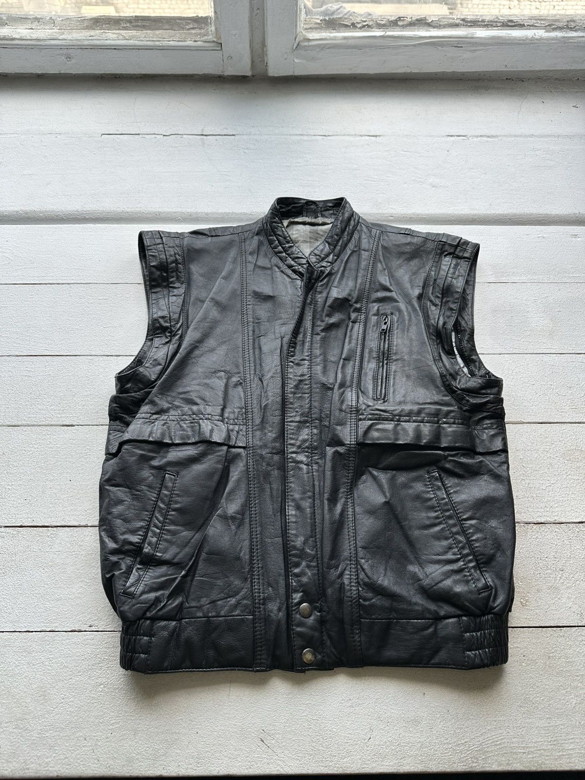 Genuine Leather × Vintage 90s 🚨Vintage Leather WEST Flight Bomber RARE MOTORCYCLE Size US M / EU 48-50 / 2 - 1 Thumbnail