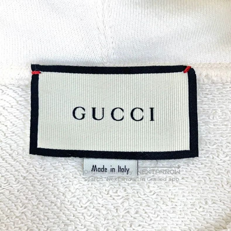 Gucci Gucci White logo sequin cotton hooded drawstring long-slee Size US S / EU 44-46 / 1 - 5 Thumbnail