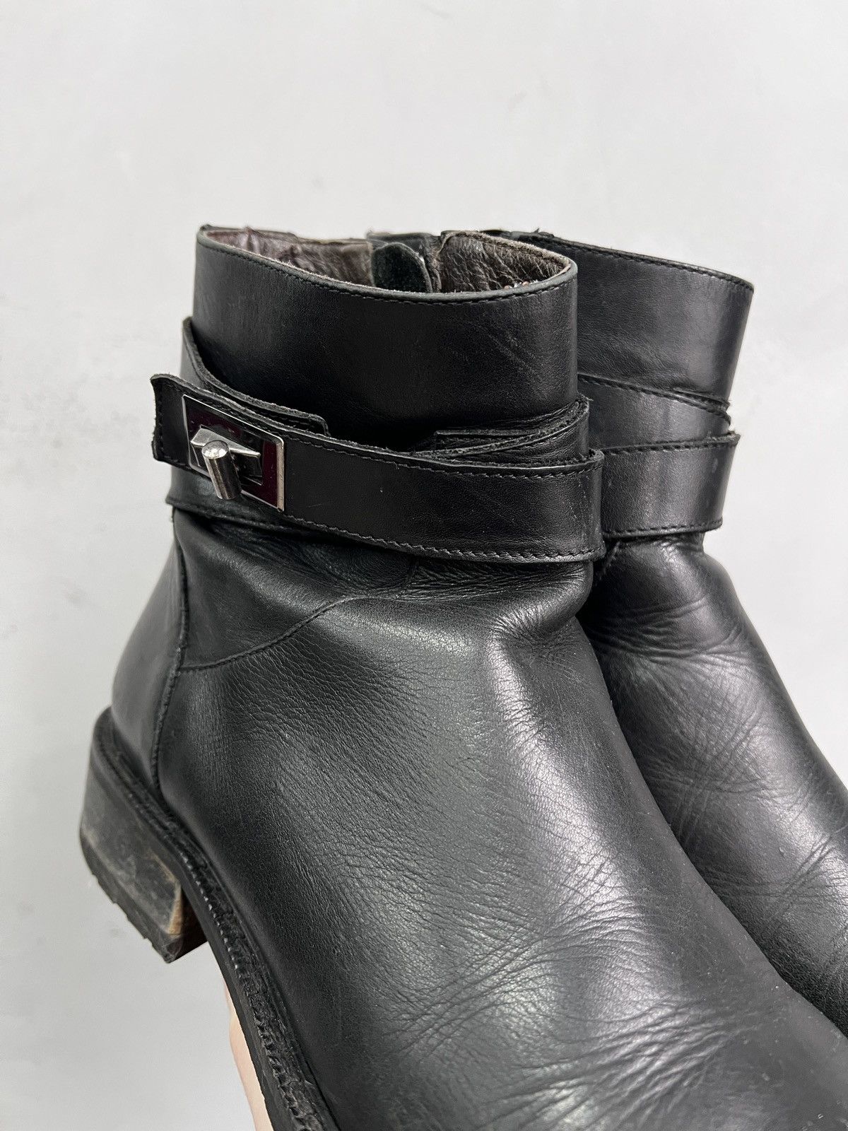 Vintage Leather Black Boots Zip Vintage Guidi Rick Owens Style Size US 7.5 / EU 40-41 - 3 Thumbnail