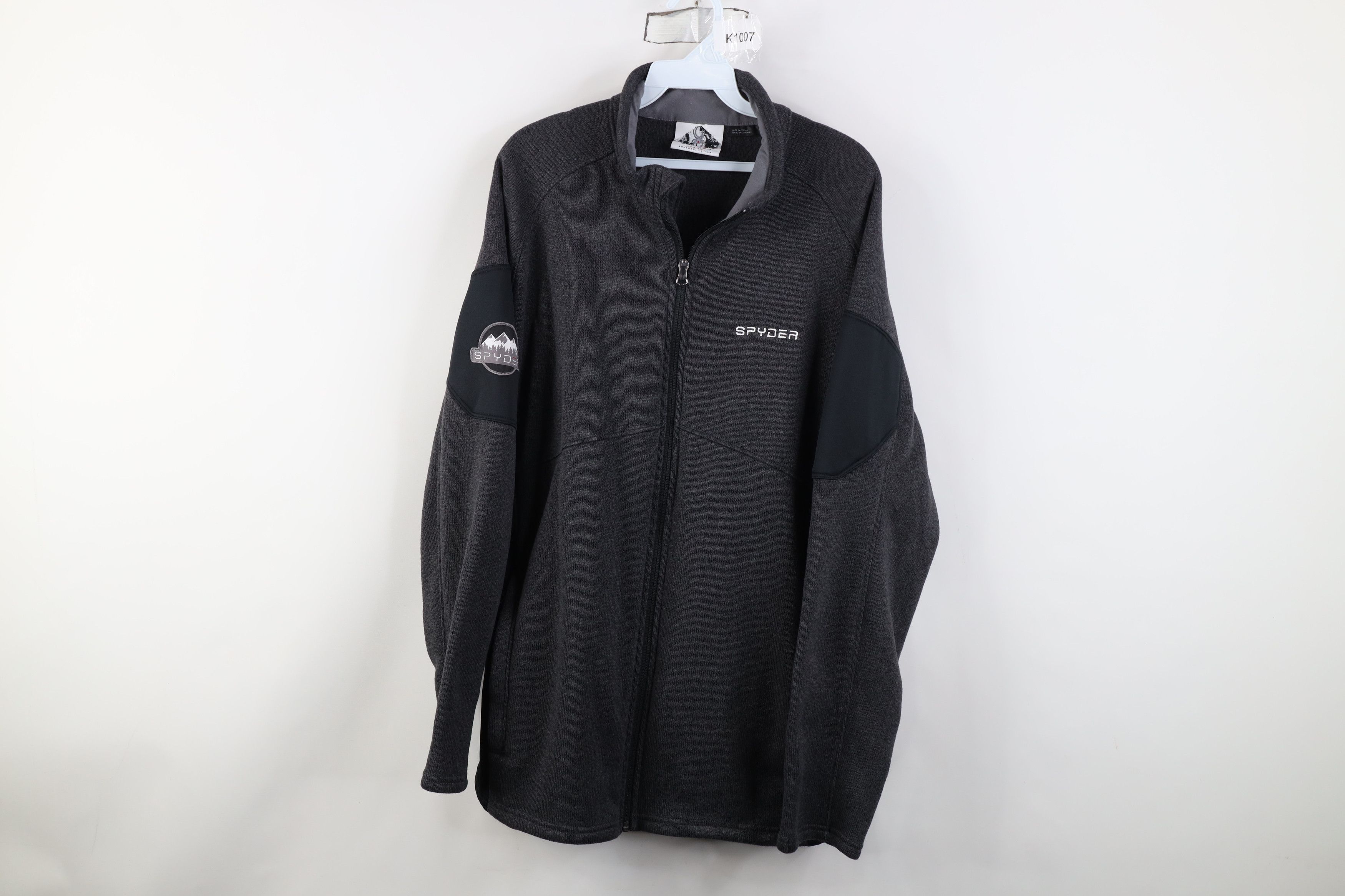 Spyder Spyder Jacquard Fleece Knit Foremost Full Zip Jacket Gray Size US XL / EU 56 / 4 - 1 Thumbnail