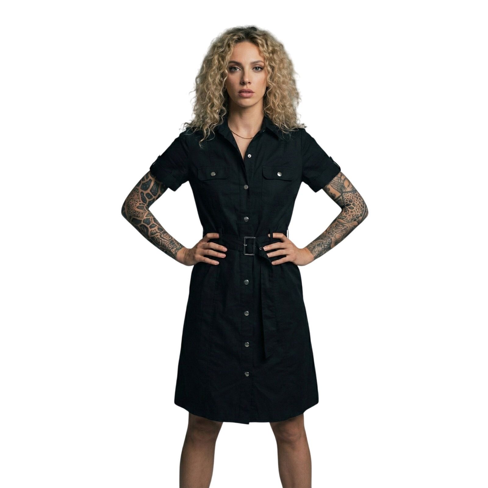 Apt. 9 NWOT APT. 9 black button down Belted dress Rockabilly sz 18 Size XXL / US 16-18 / IT 52-54 - 2 Thumbnail