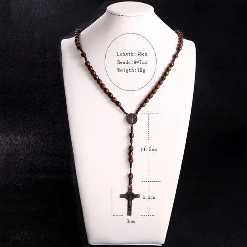 Jewelry Saint Benedict Rosary Necklace Chain Catholic Church Jesus Size ONE SIZE - 6 Thumbnail