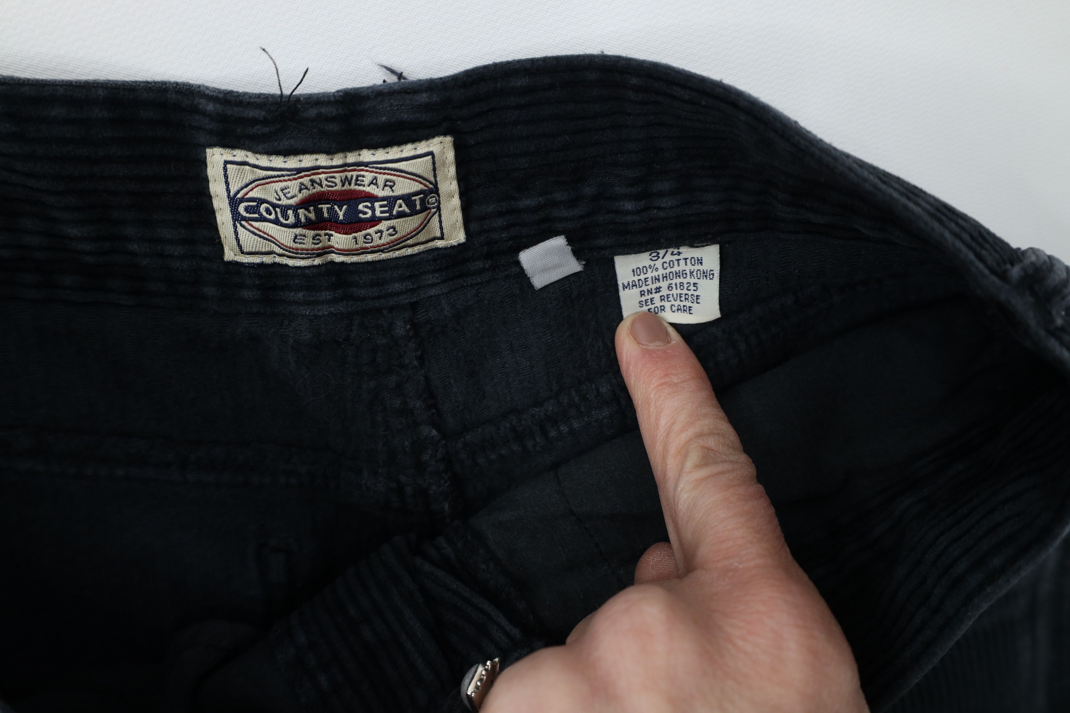 Vintage Vintage 90s Streetwear Wide Leg Corduroy Chino Pants Black Size 27" / US 4 / IT 40 - 7 Thumbnail