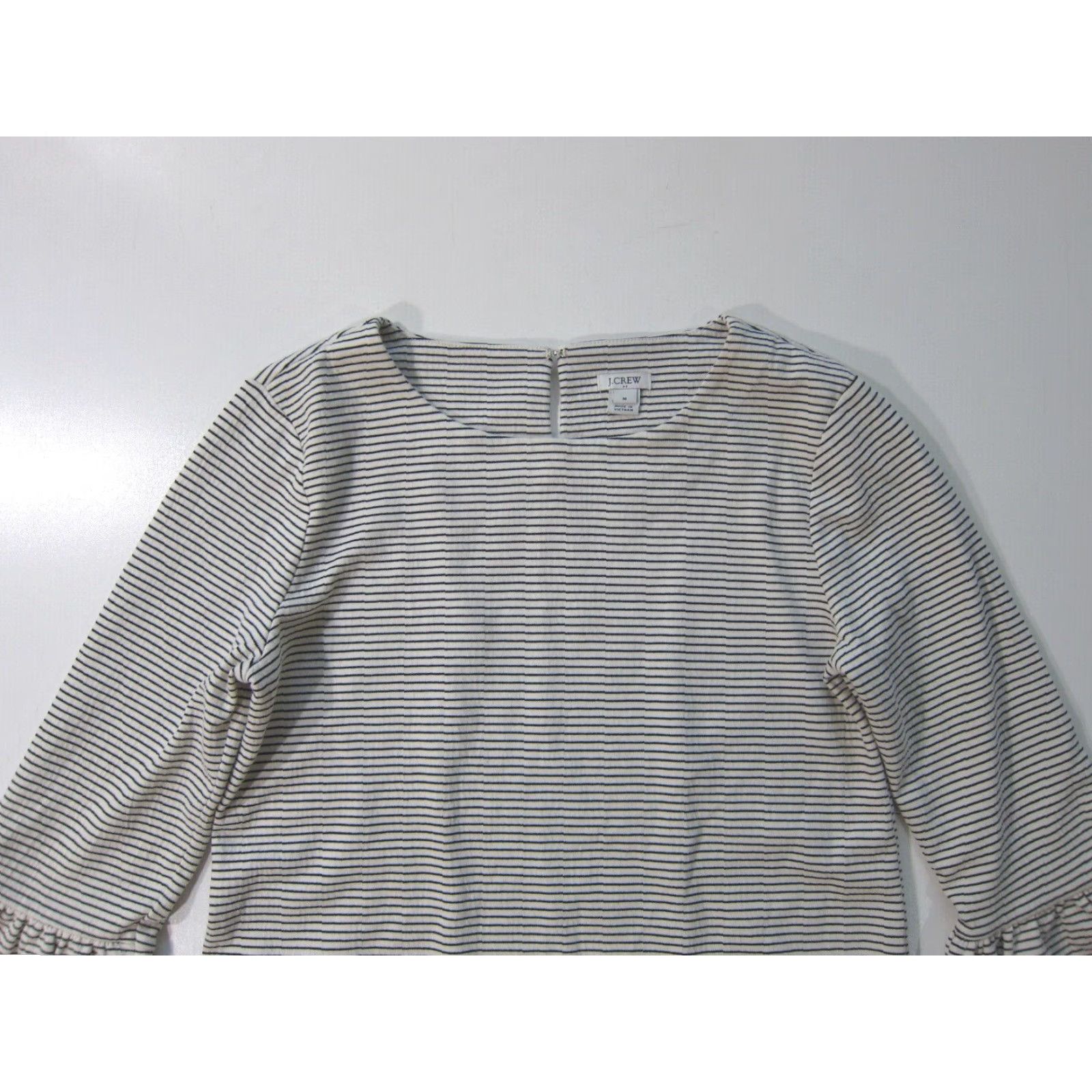 J.Crew J.Crew Black White Stripe Cotton Stretch Flare Sleeve Tunic Sheath Dress Women M Size M / US 6-8 / IT 42-44 - 5 Thumbnail