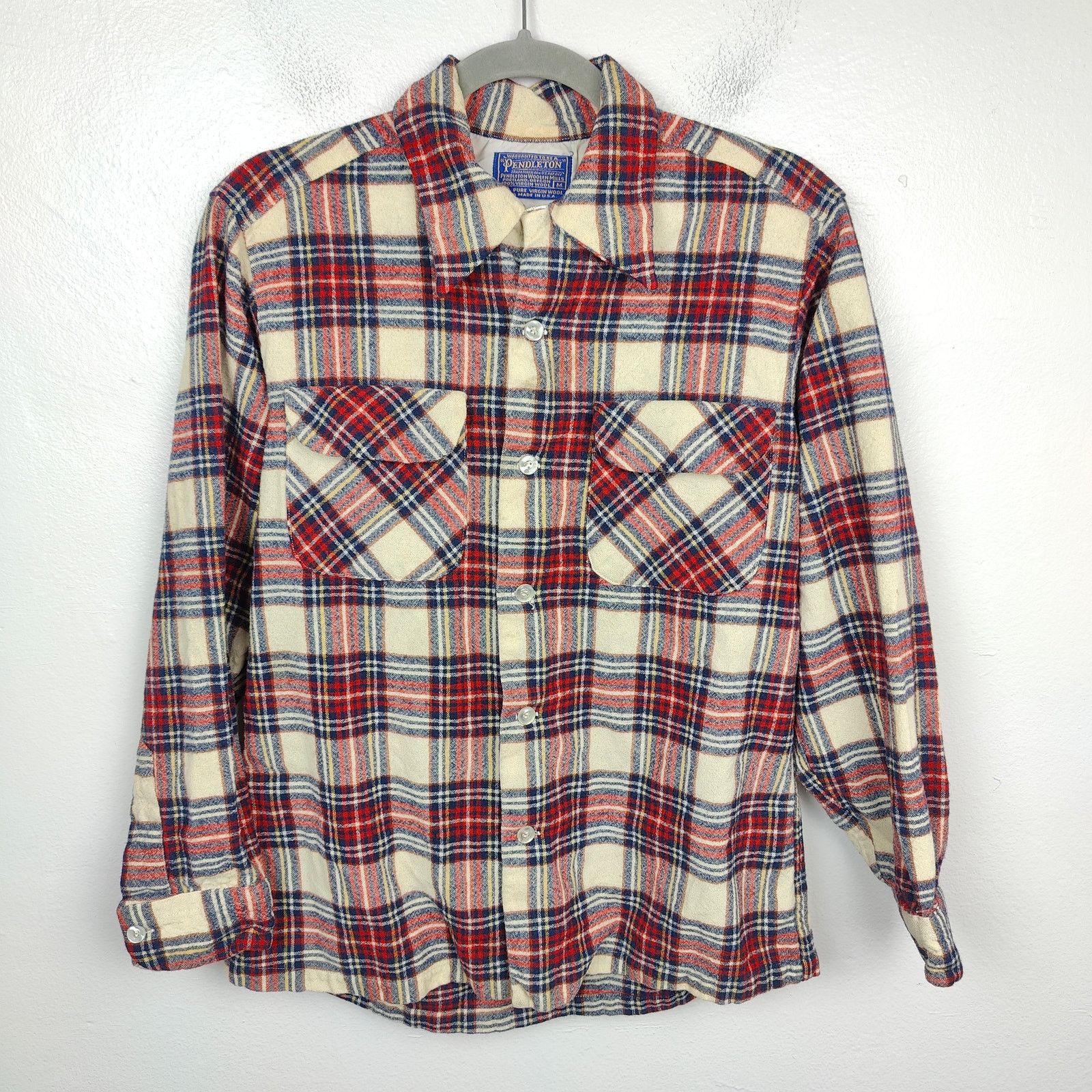 Pendleton Vintage 60s 70s Pendleton Wool Board Shirt Mens Medium Size US M / EU 48-50 / 2 - 1 Thumbnail