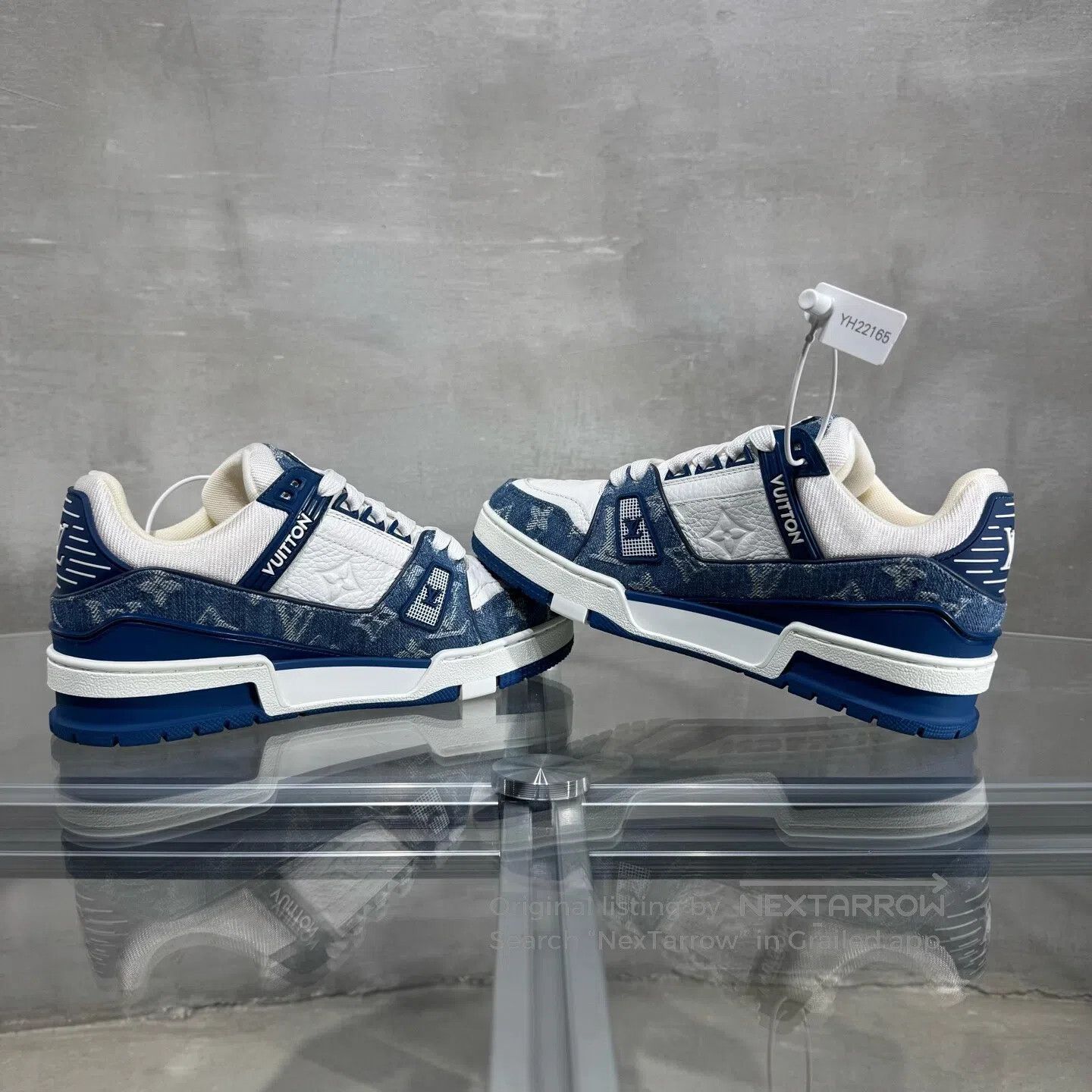 Louis Vuitton Louis Vuitton Trainer: Blue and White Jeans board shoes Size US 5.5 / IT 35.5 - 4 Thumbnail
