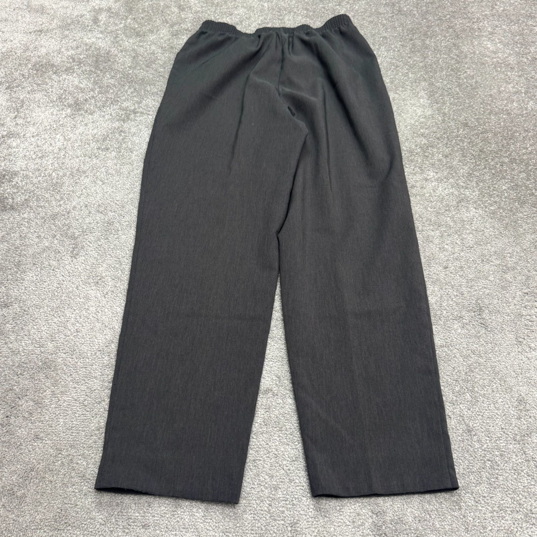 Vintage Alia Vintage 90's Wide Leg Elastic Waist Trouser Dress Pants Womens 16 Dark Gray Size 38" / US 16 / IT 52 - 2 Thumbnail