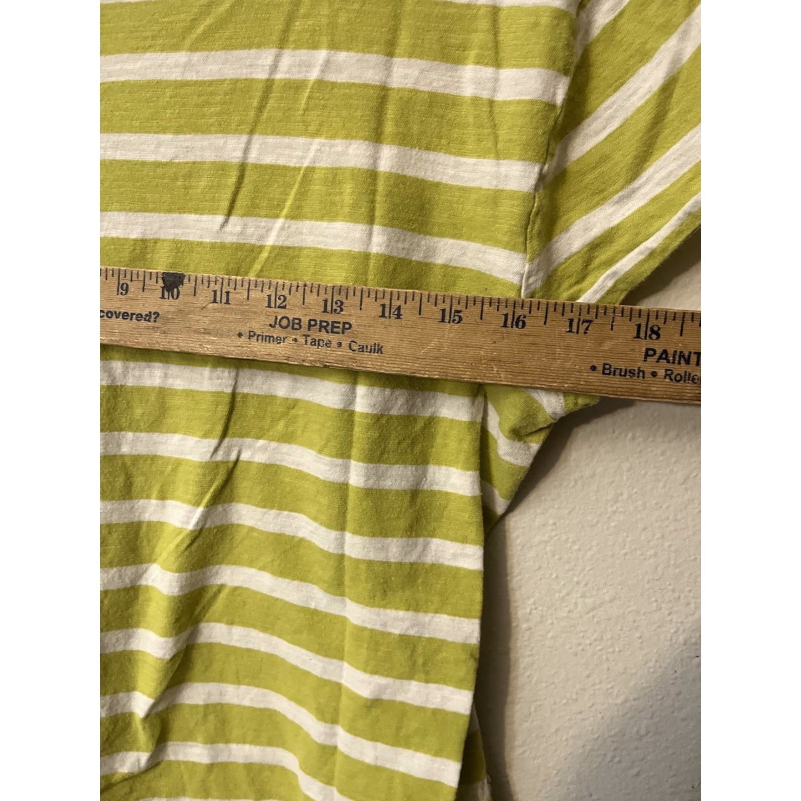 Banana Republic Banana Republic Women's T-Shirt Green Striped Short Sleeve Round Neck 100% Cotton Sequin Top L Regular All Seasons Vintage: No Size L / US 10 / IT 46 - 4 Thumbnail