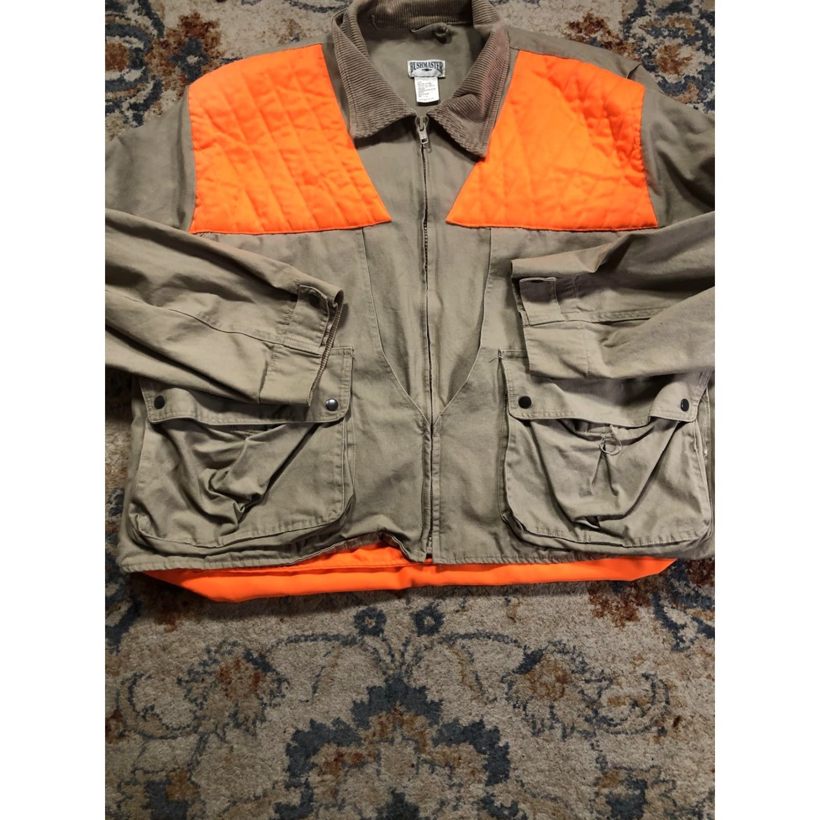 Vintage Bushmaster Jacket Mens XLT Orange Tan Canvas Hunting Game Bag Quilted Blaze Size US XL / EU 56 / 4 - 5 Thumbnail