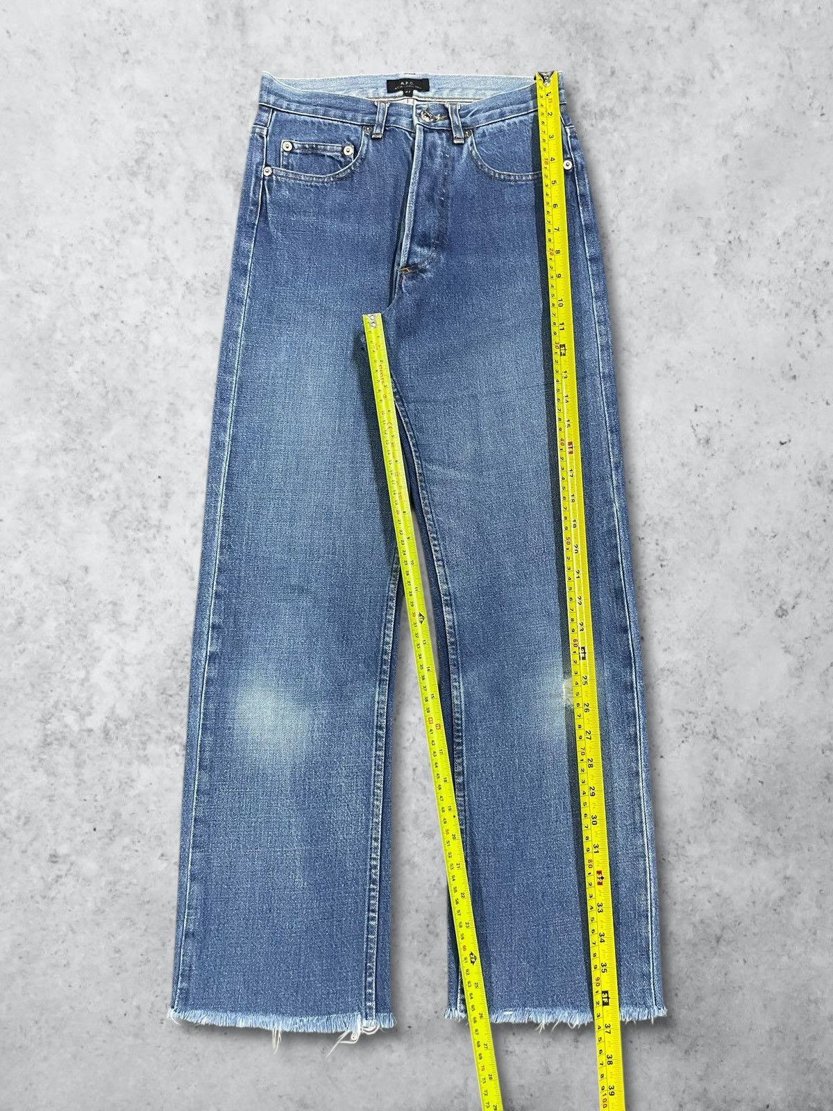 A.P.C. Vintage A.P.C Selvedge Button Fly Straight Frayed Blue Jeans Size 27" / US 4 / IT 40 - 17 Thumbnail