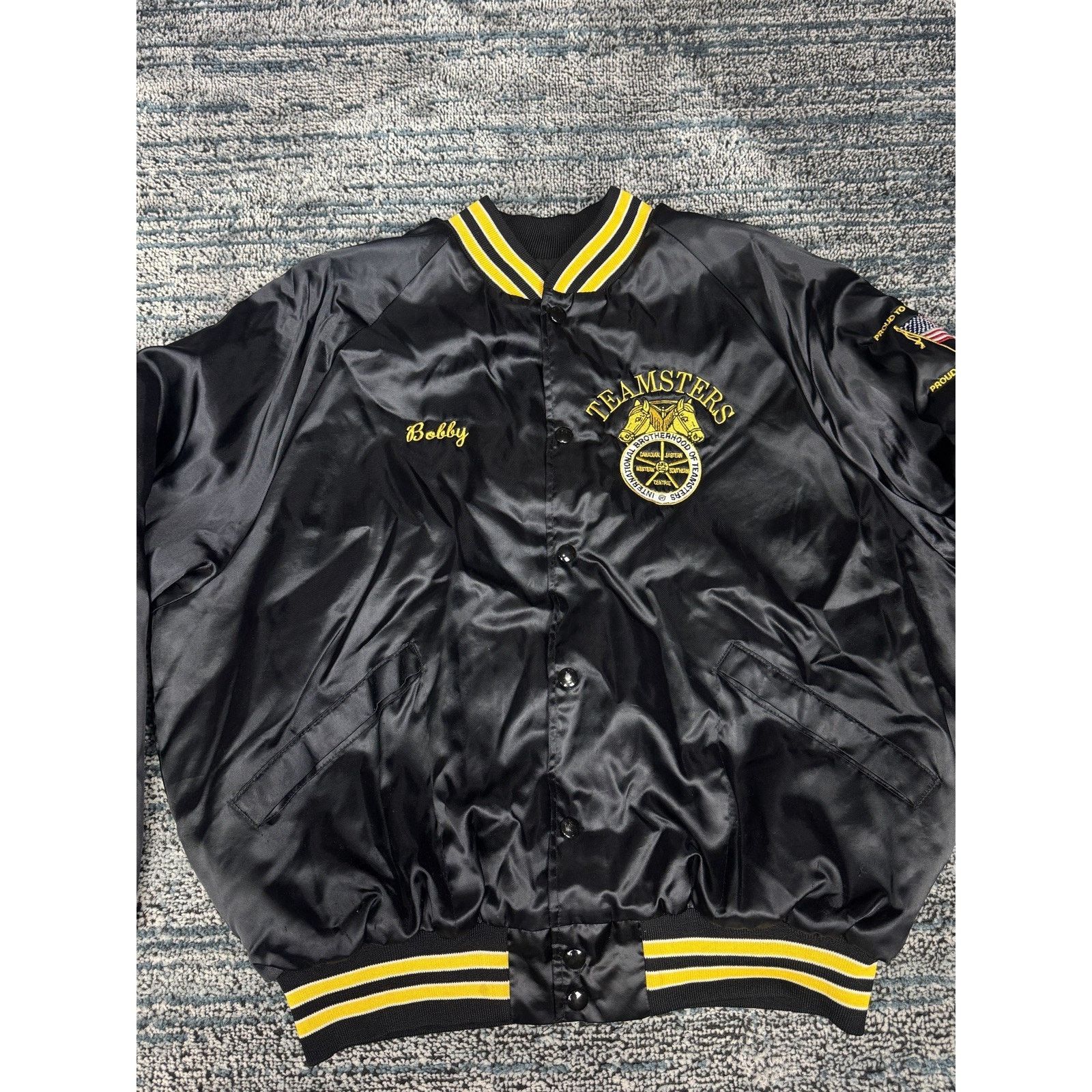 & Other Stories Vintage Teamsters King Louie Sz XL USA Black Jacket Size US XL / EU 56 / 4 - 6 Thumbnail