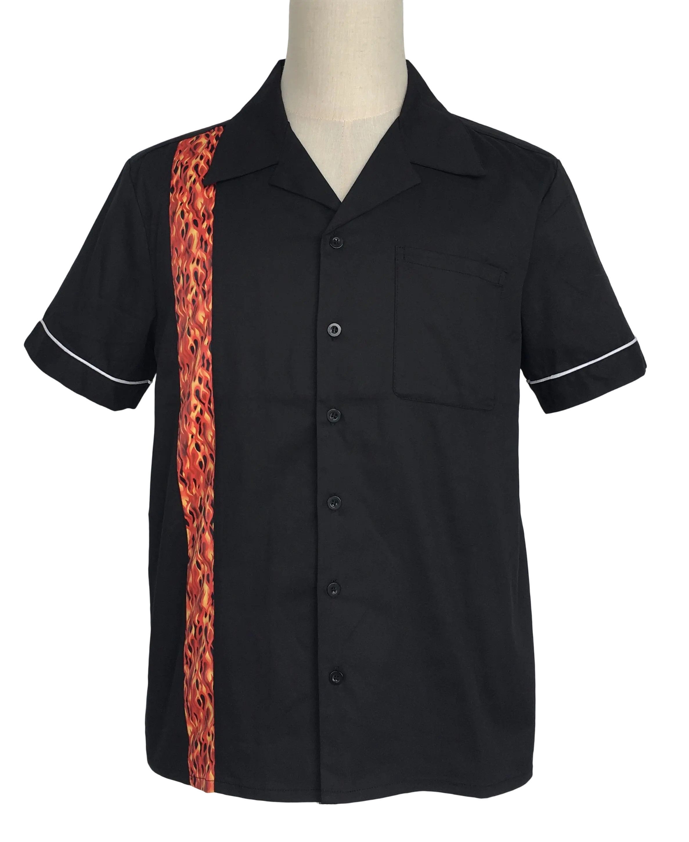Other Casual men shirt black panel fire pattern shirts Size US XL / EU 56 / 4 - 1 Thumbnail