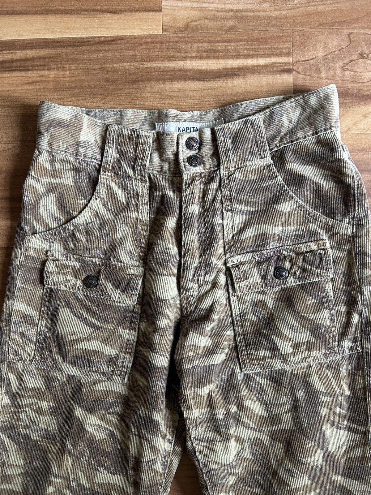 Kapital Kapital Corduroy Camo Flared Cargo Pants Size US 27 - 2 Thumbnail