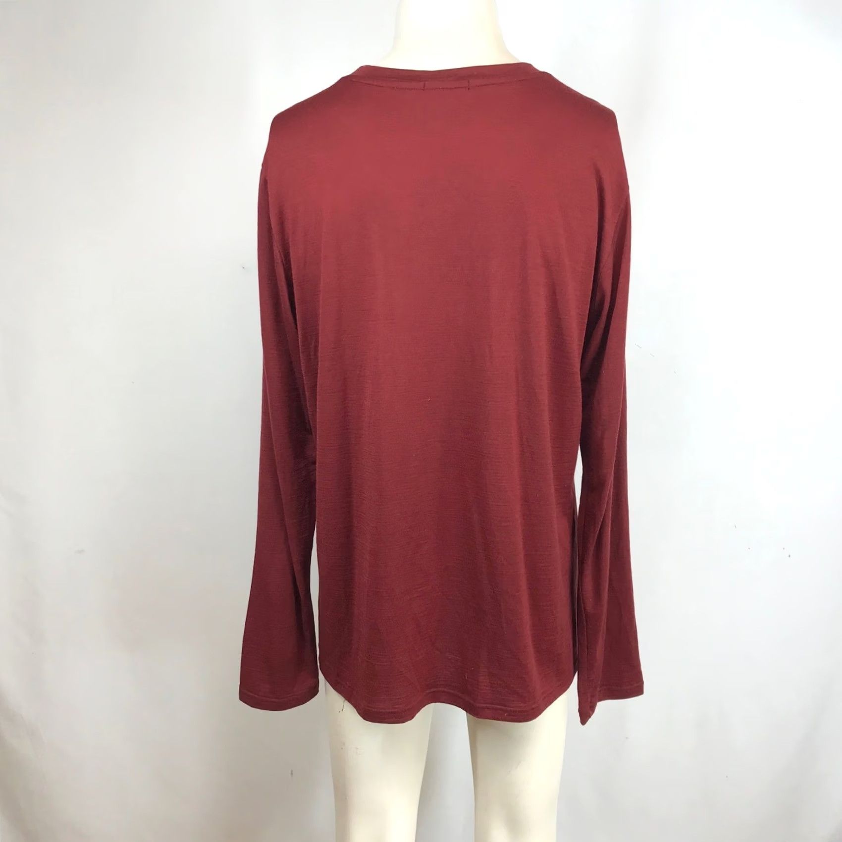 Vintage We Norwegians Mens XL Burgundy 100% Merino Wool Long Sleeve Crewneck Base Layer Shirt Size US XL / EU 56 / 4 - 5 Thumbnail