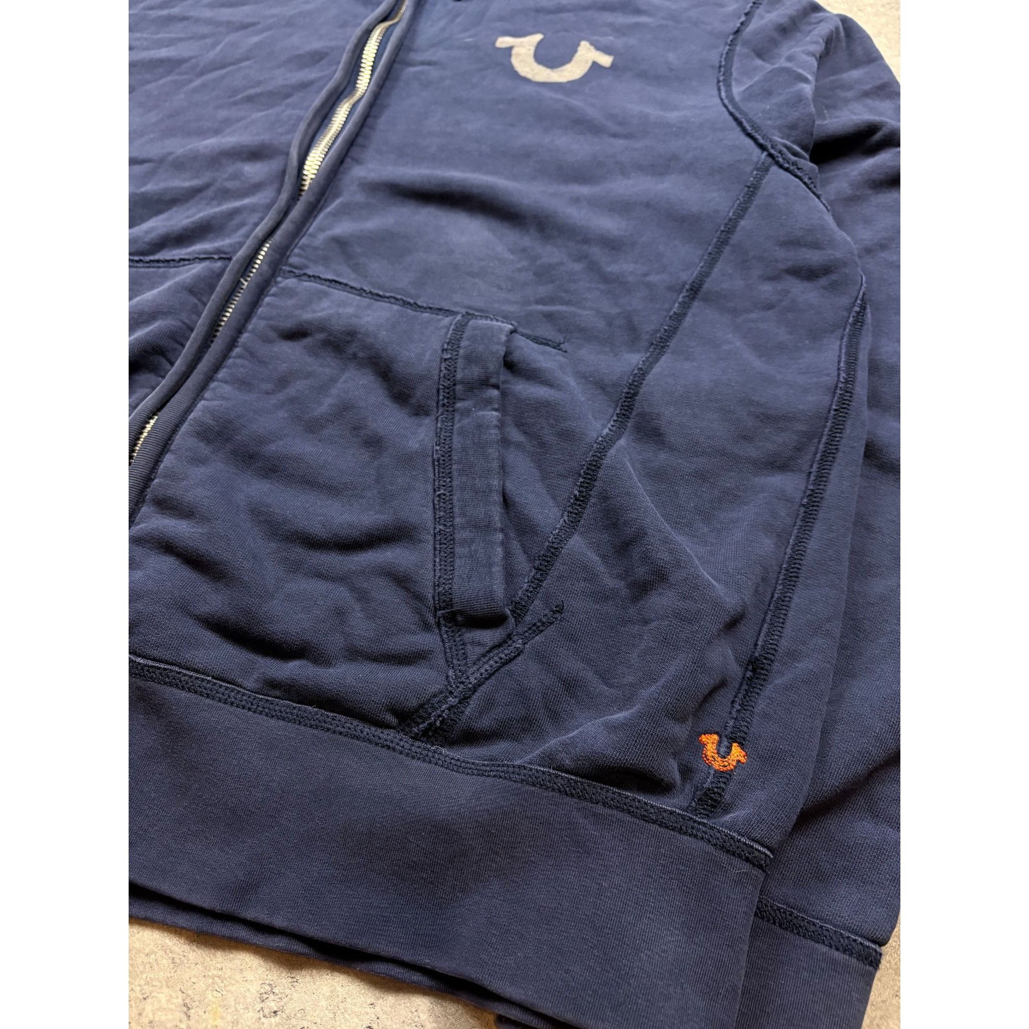 True Religion True Religion Mens Navy Full-Zip Hoodie With Drawstring Hood Size US XXL / EU 58 / 5 - 4 Thumbnail