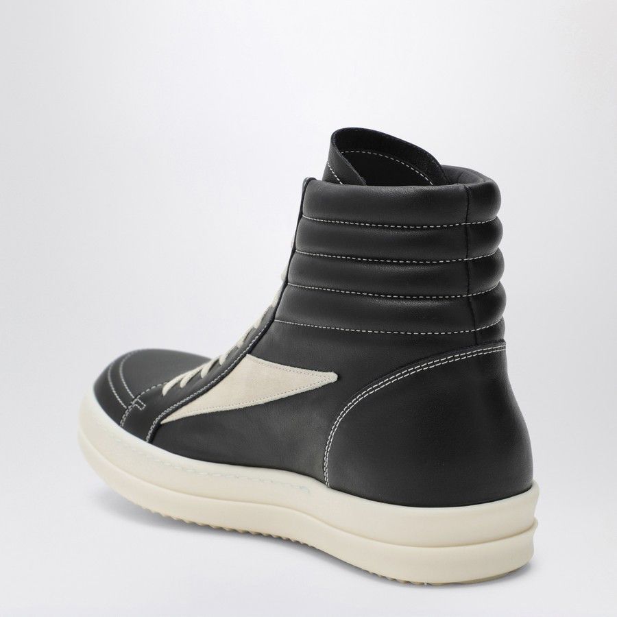 Rick Owens o1d2blof0624 High-Top Suede Sneakers in Black & White Size US 12 / EU 45 - 4 Thumbnail