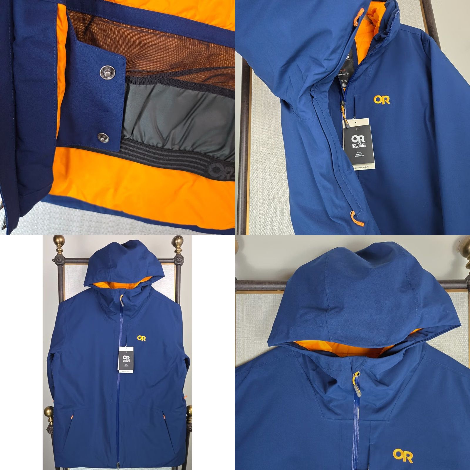 Outdoor Research Outdoor Research Jacket Mens XL Winter Full Zip Hooded Waterproof Insulated Blue Orange" Size US XL / EU 56 / 4 - 10 Thumbnail