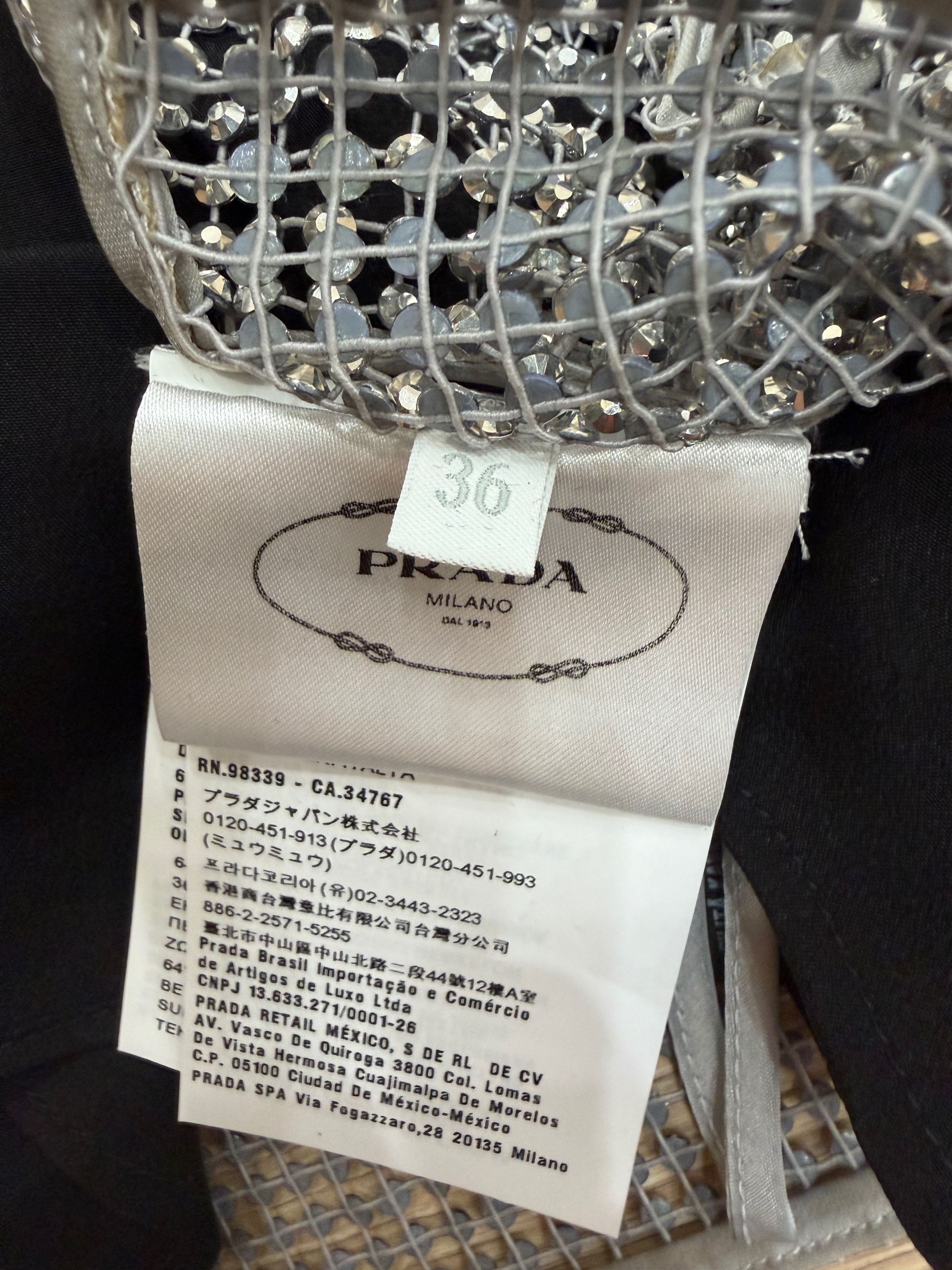 Prada Prada Rhinestone Embellished Crystal Top Logo Vest Shirt 36 Size XS / US 0-2 / IT 36-38 - 16 Thumbnail