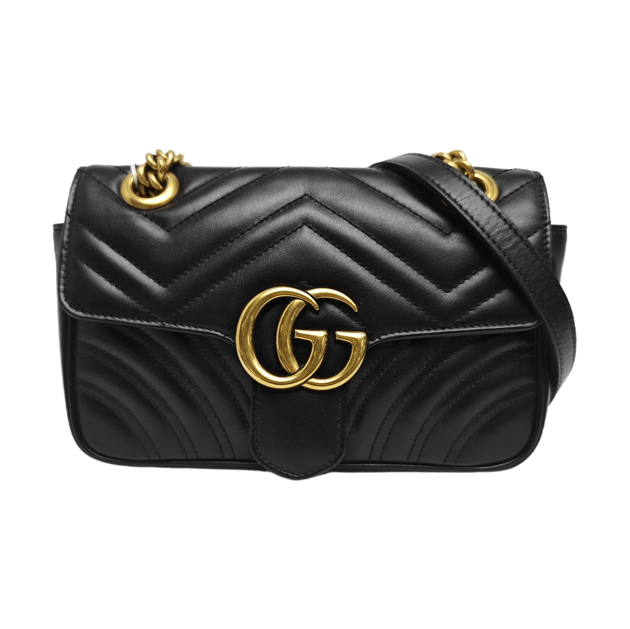 Gucci Gucci GG Marmont Small Black Leather Shoulder Bag Size ONE SIZE - 1 Thumbnail